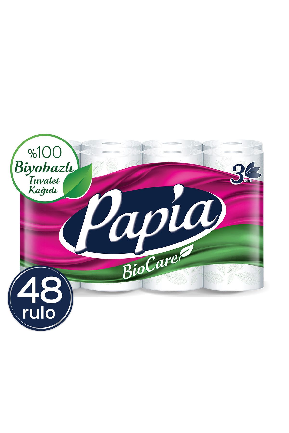 Papia Biocare Tuvalet Kağıdı 48 Rulo (16 RULO X 3 PAKET)