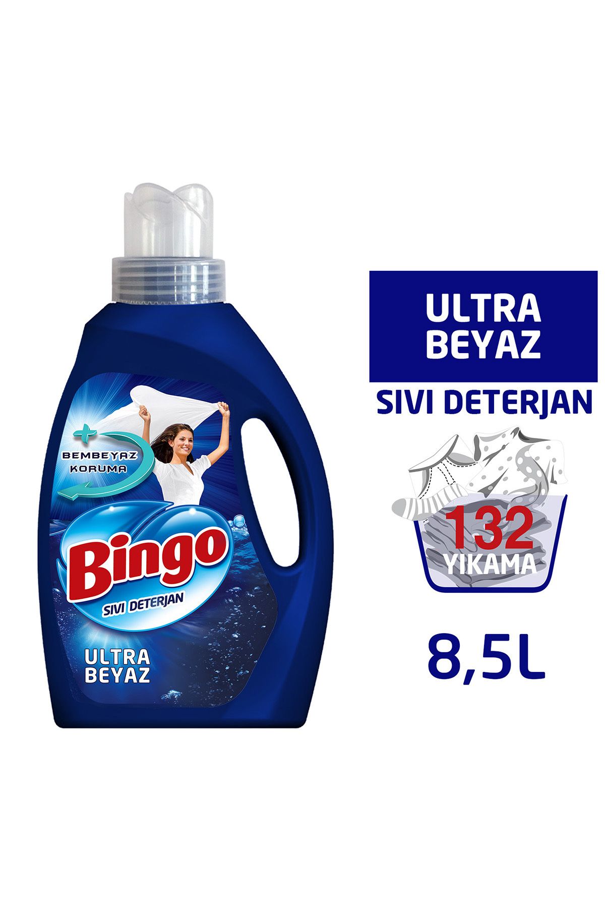 Bingo Ultra Beyaz Sıvı Çamaşır Deterjanı 2145 ml Ekonomi Paketi 4'lü