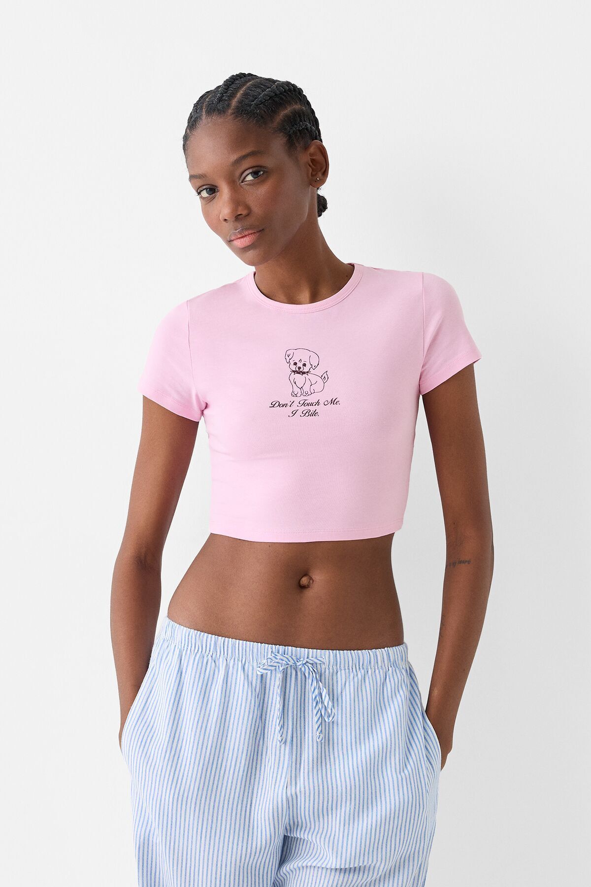 Bershka Desenli kısa kollu t-shirt
