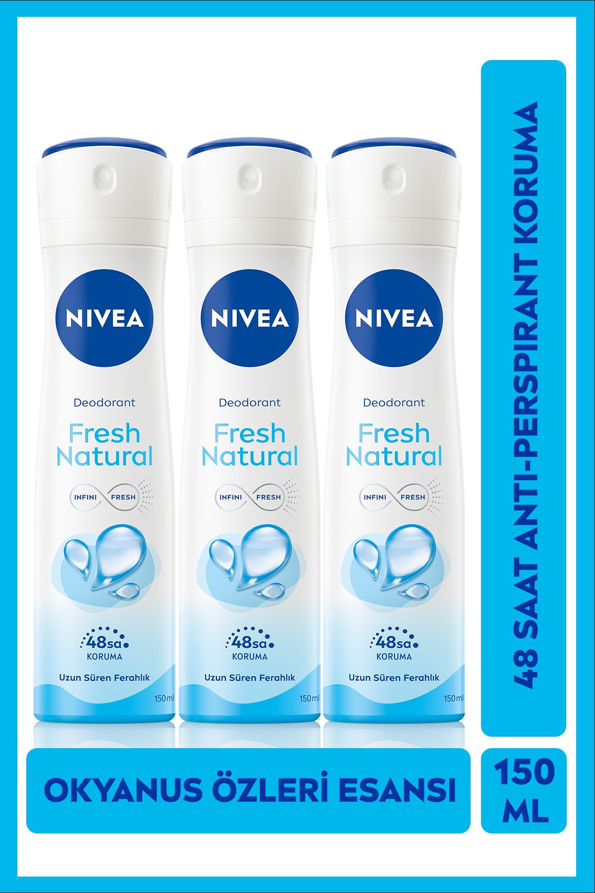 NIVEA Fresh Sprey Deodorant 150ml Kadın 3'lü Paket