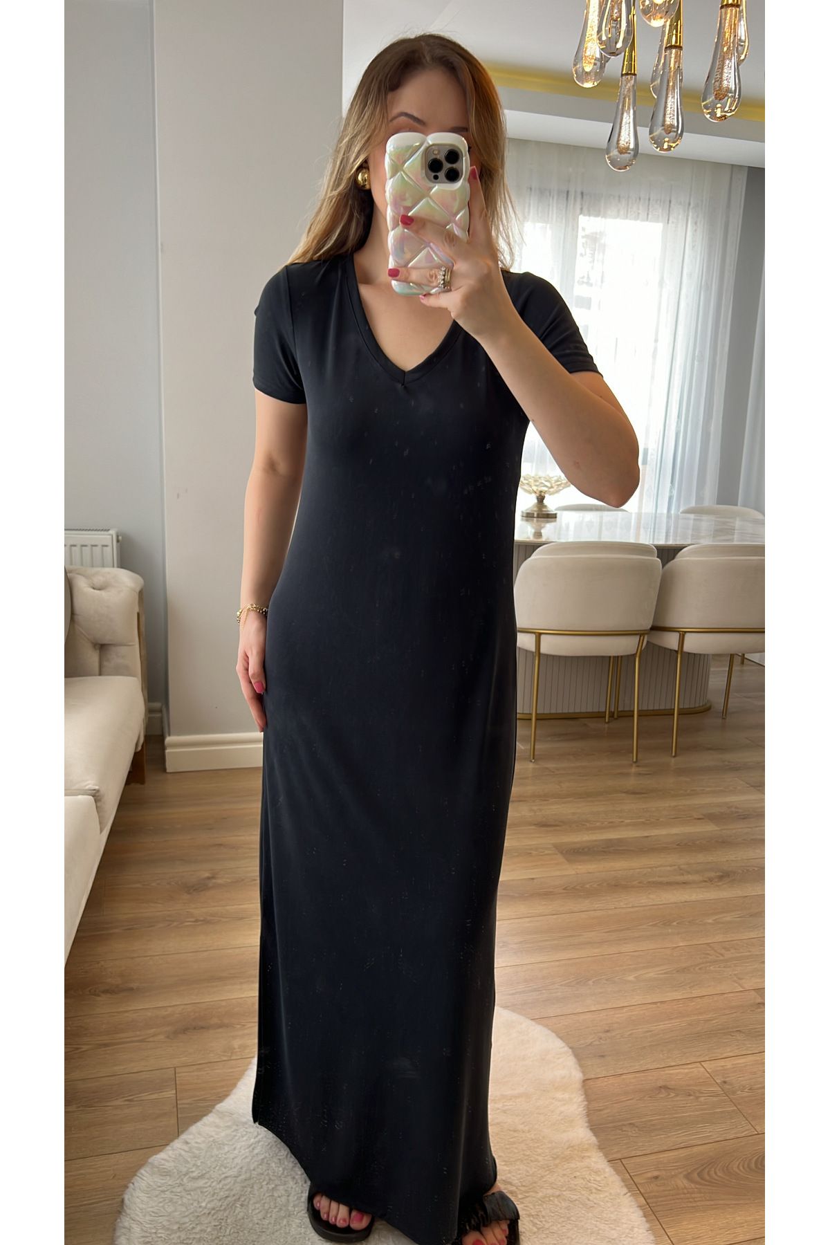 Narferita Oys Modal Kumaşlı Maxi Elbise