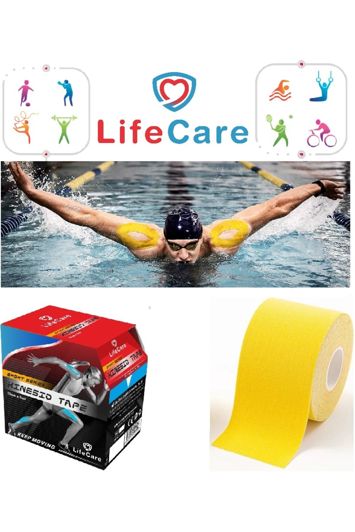 Life Care Kinesio Tape 5 Cm X 5 M Ağrı Bandı