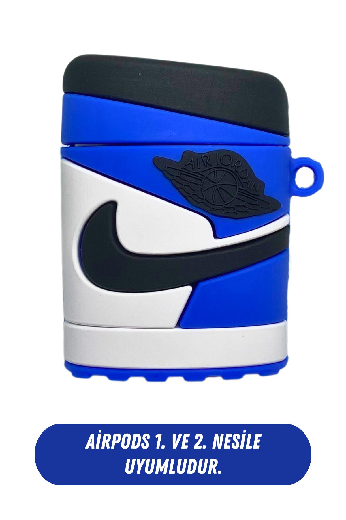 DGK AirPods 1. ve 2. Nesil Uyumlu Koruyucu Bluetooth Kulaklık Kılıfı Nike Ayakkabı Mavi Figürlü