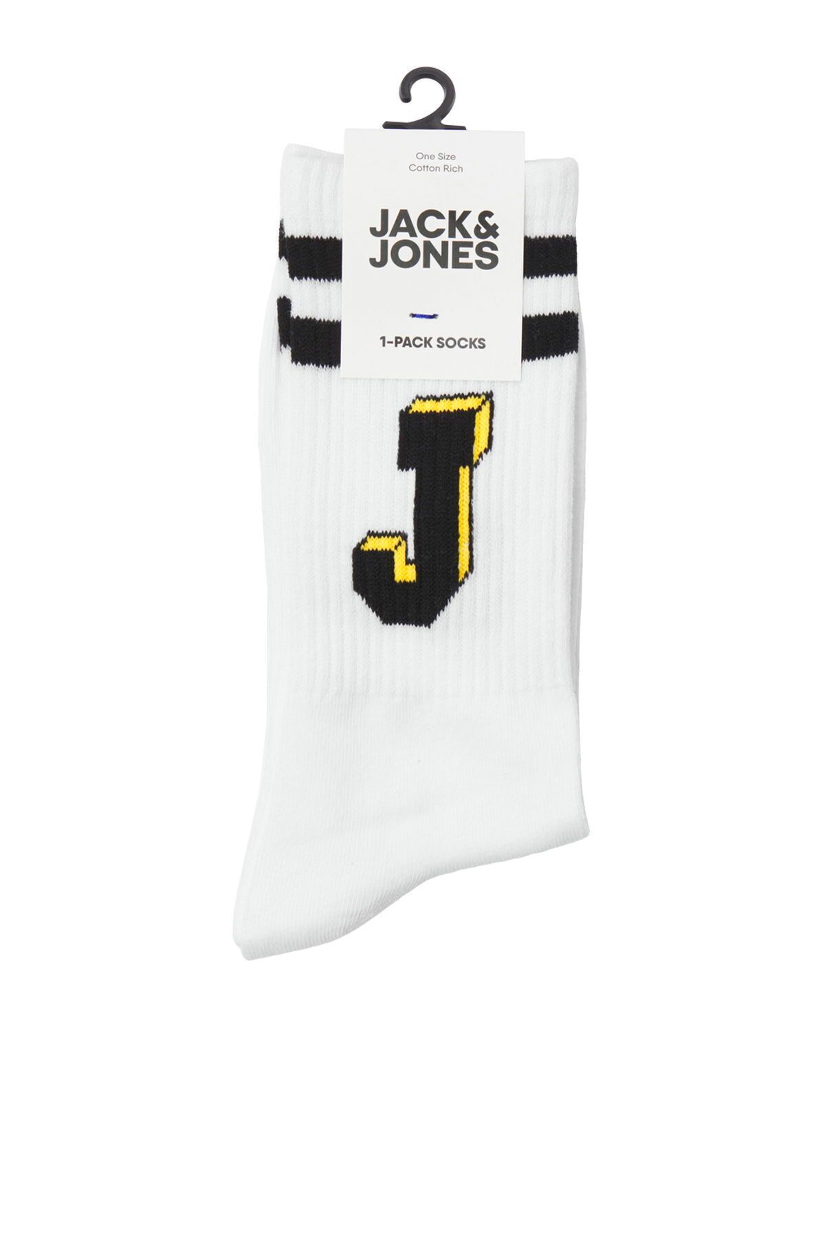 Jack & Jones Logolu ve Çizgili Tekli Çorap - Single
