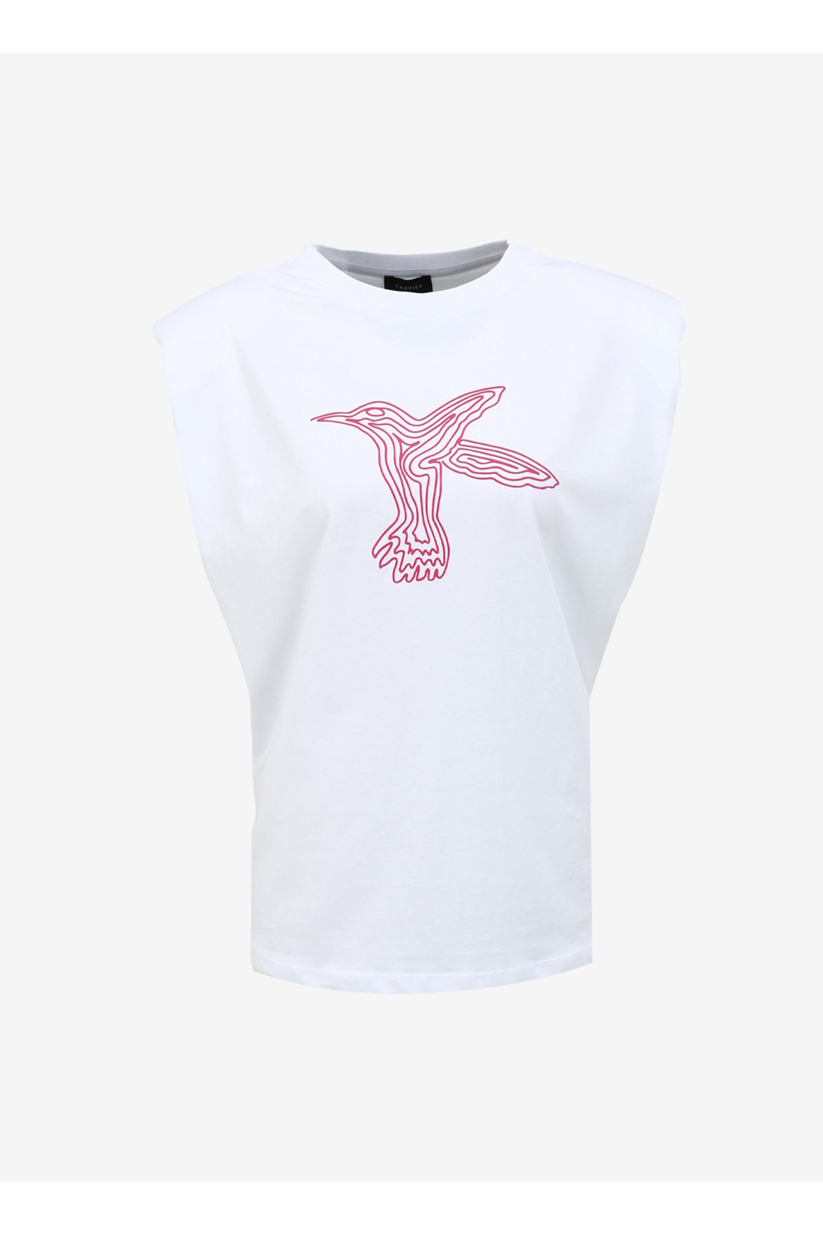 Fabrika Kırık Beyaz Kadın Bisiklet Yaka Geniş Fit T-shirt F4sl-tst0328