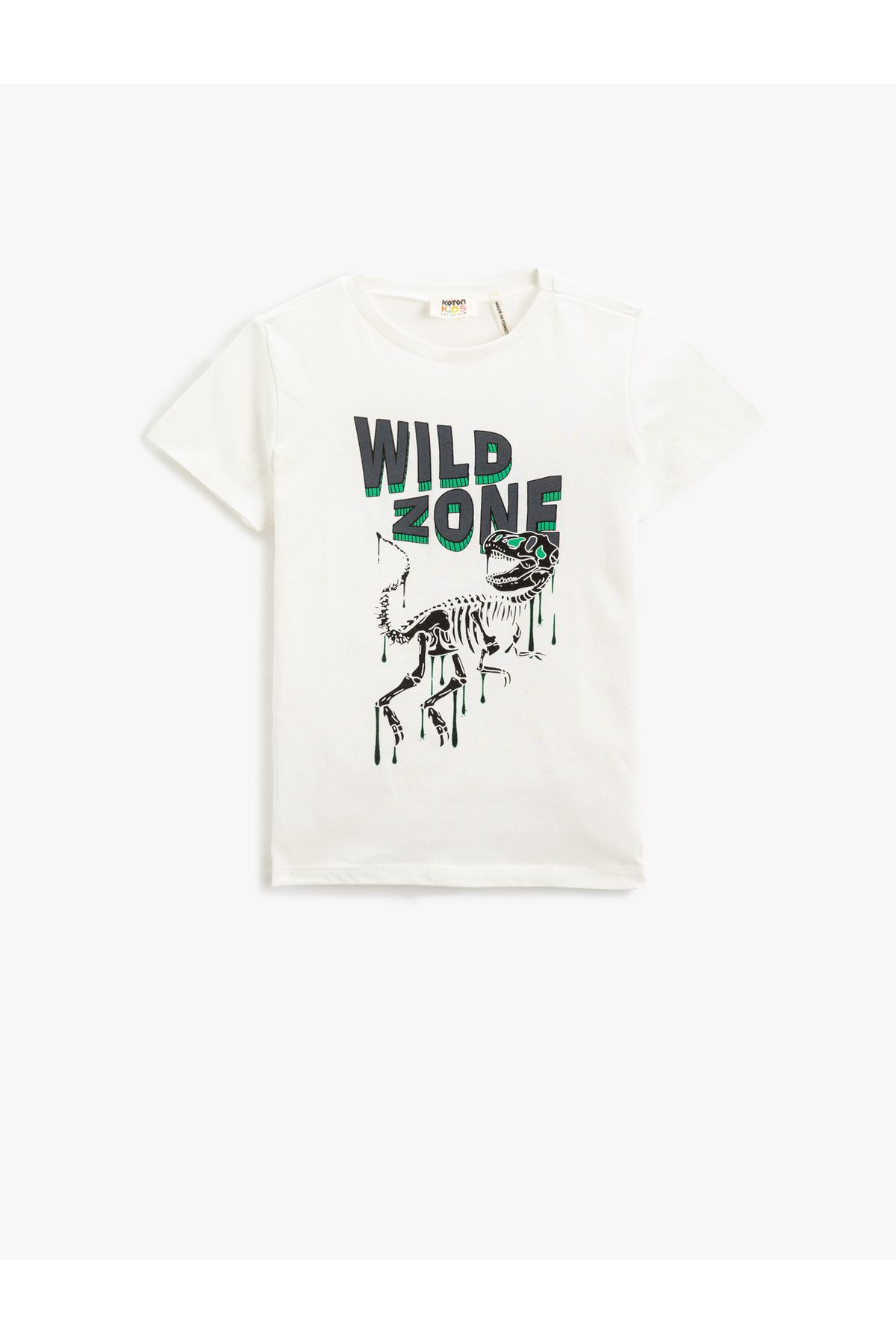 Koton Baskılı Beyaz Erkek Çocuk T-shirt 3skb10106tk