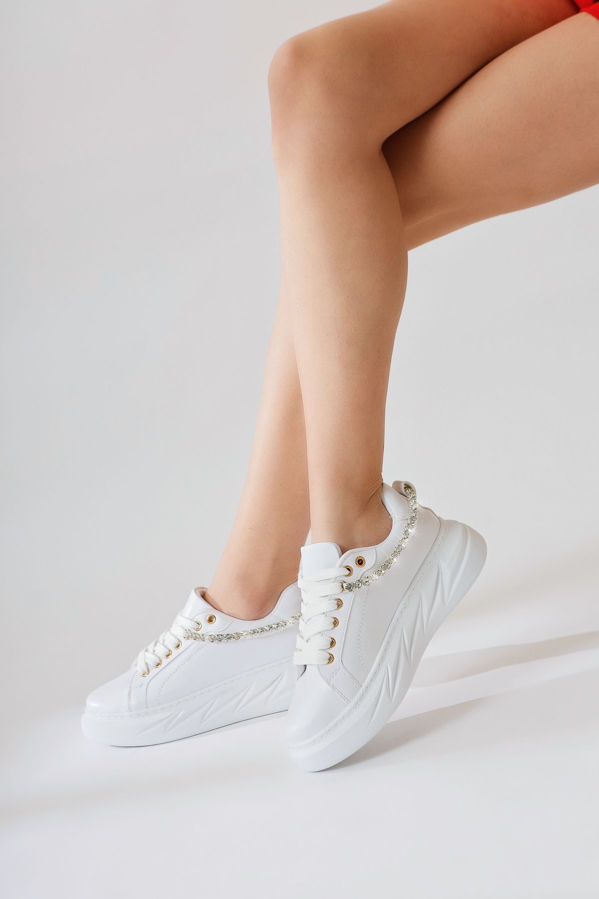 Limoya Simonne Beyaz Elmas Taş Detaylı Bağcıklı Sneakers