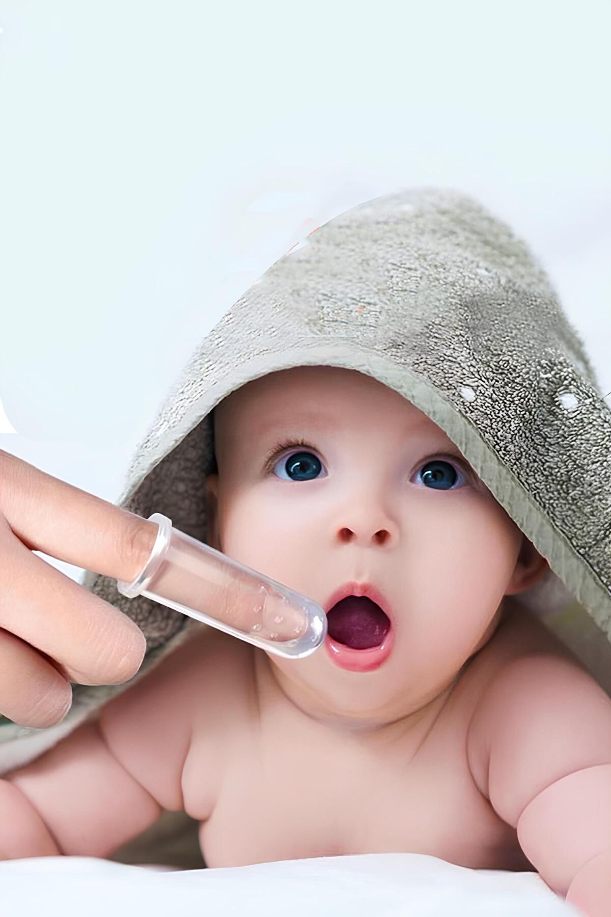 COZY SENSE Şeffaf Bebek Diş Kaşıyıcı Silikon Fırça Parmağa Takılan Kutulu Kolay Kullanım Oyuncak Dişlik