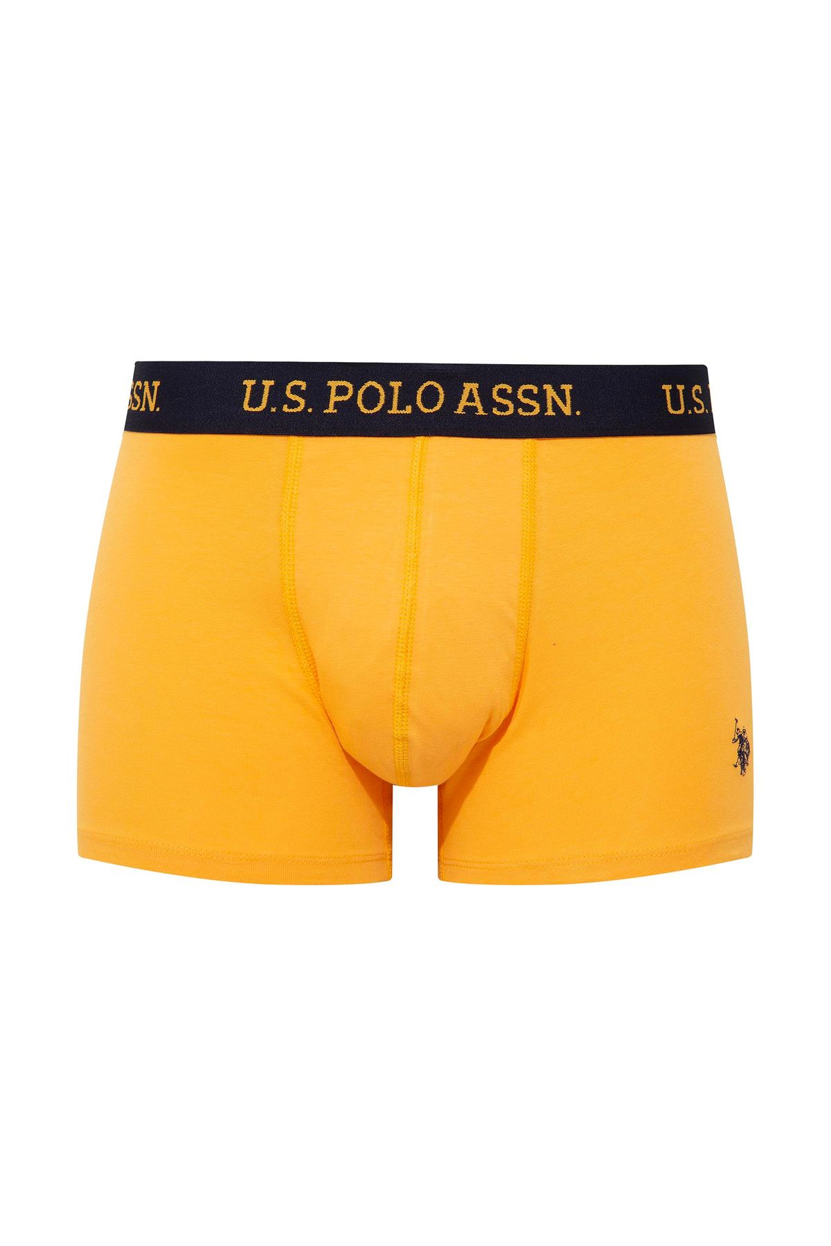 U.S. Polo Assn. U.S. Polo Assn. - Erkek İç Giyim Sarı Baskılı & Lacivert 3 'lü Boxer Set L.2.0.1.L.0.90