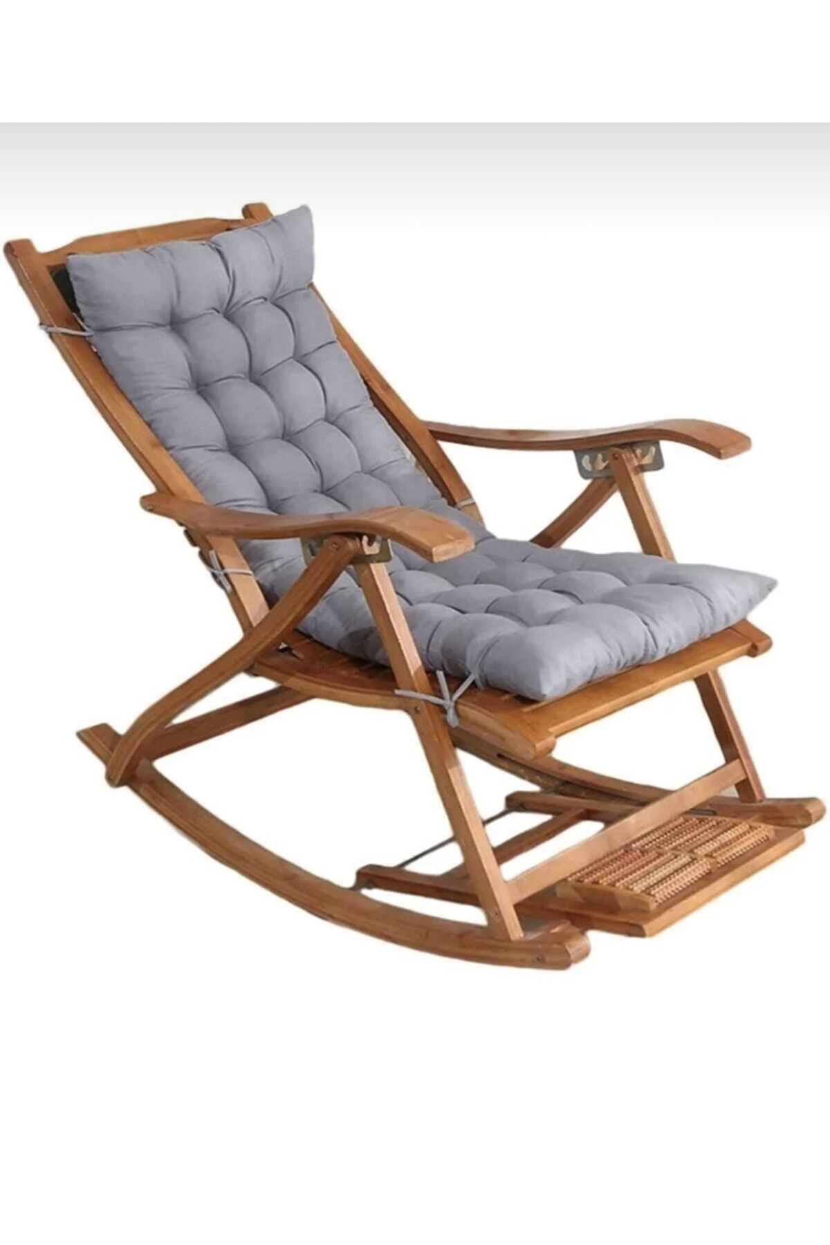 petspati Lüks Sallanan Sandalye Minderi Özel Dikişli Selen Bağcıklı 120x50 Gri (SADECE MİNDER)