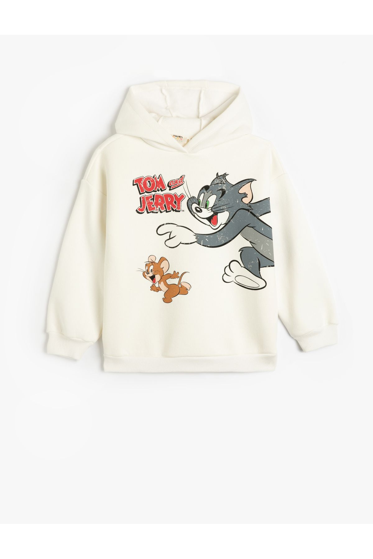 Koton Tom ve Jerry Kapşonlu Sweatshirt Baskılı Lisanslı Şardonlu