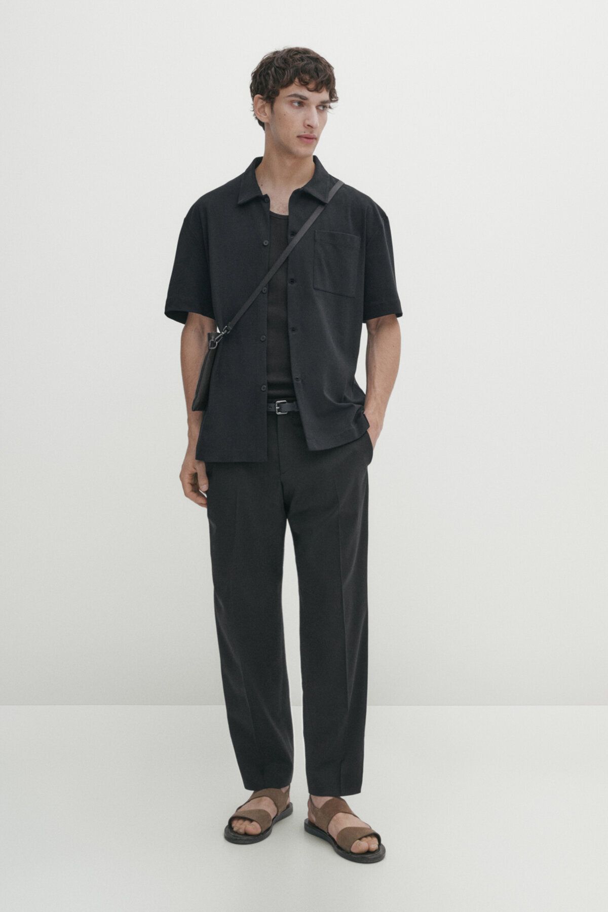 Massimo Dutti %100 pamuklu kısa kollu gömlek