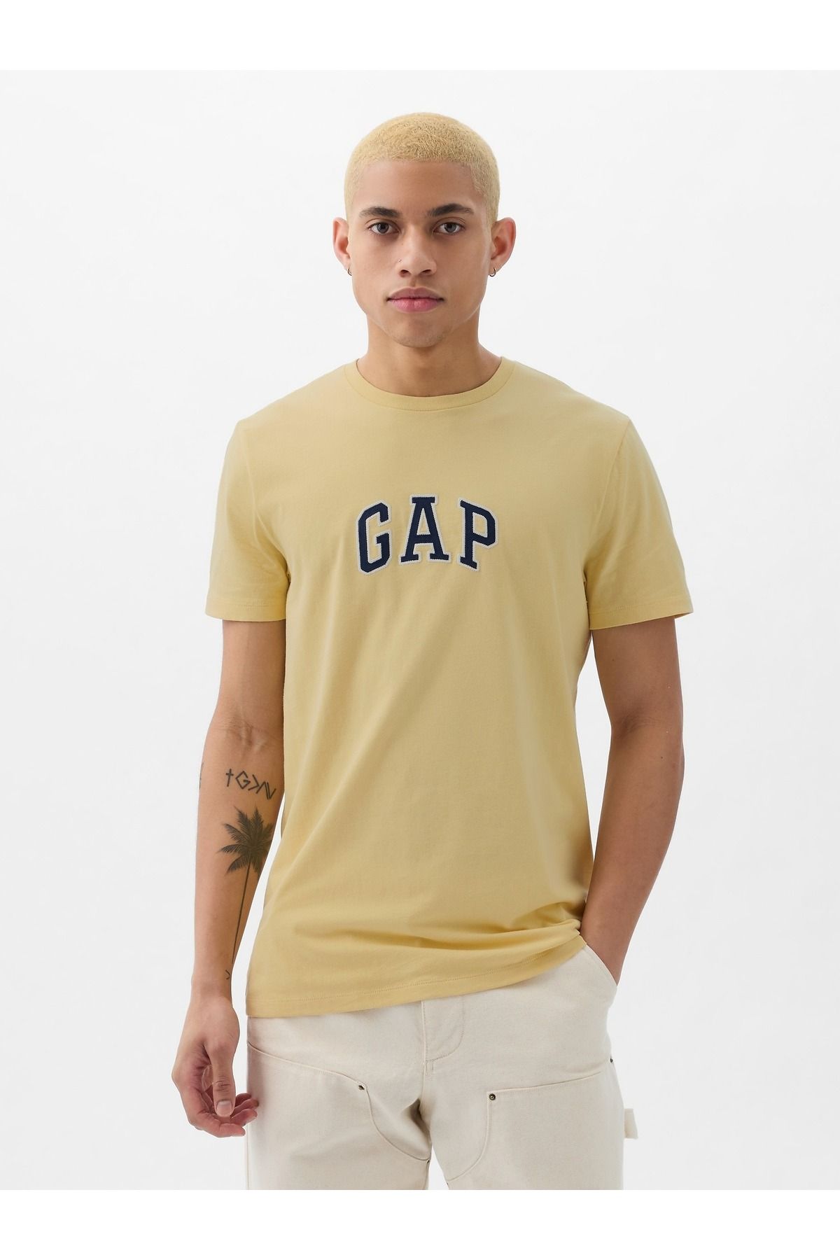 GAP Erkek Sarı Gap Logo T-Shirt