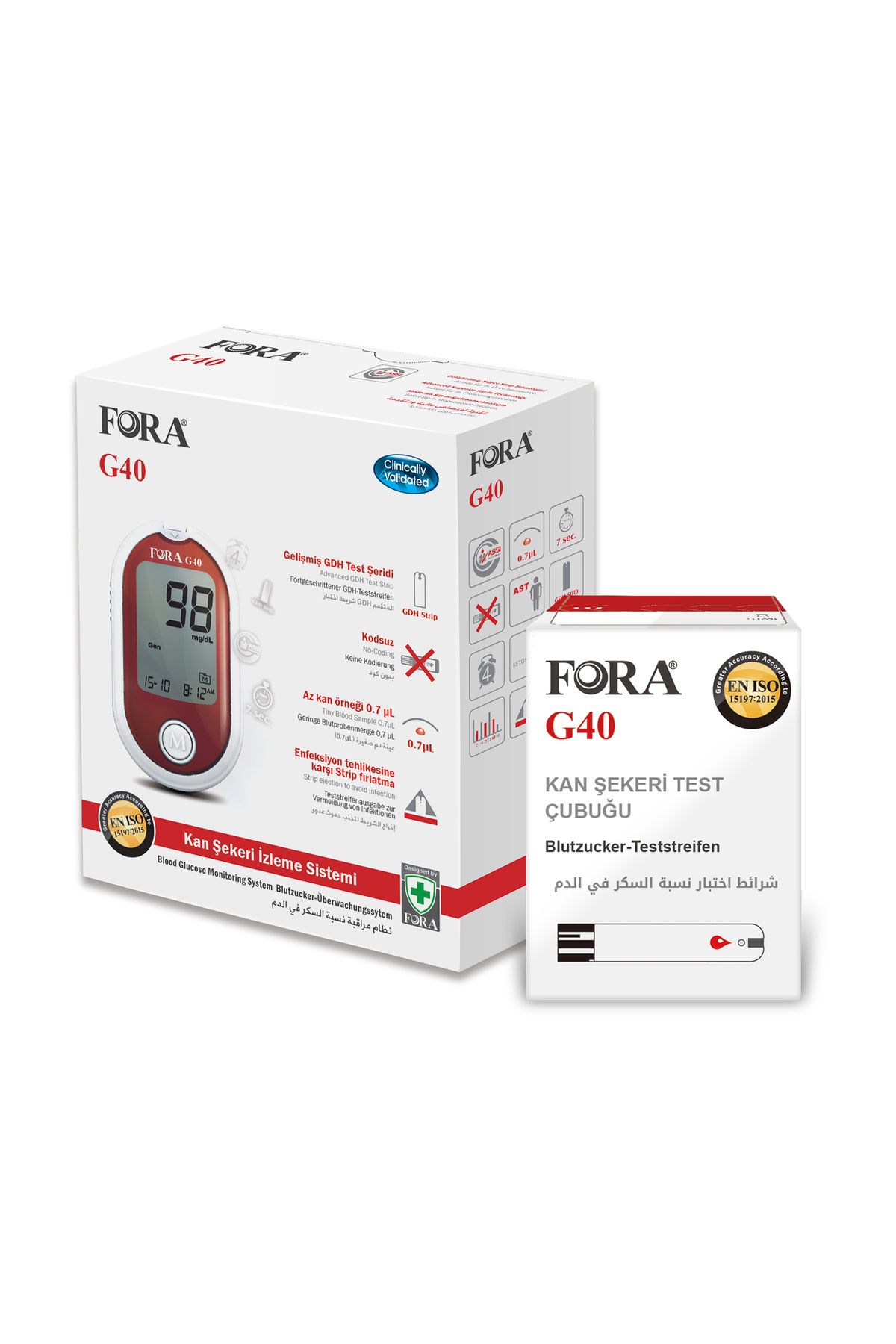 FORA G40 Comfort Şeker Diabet Ölçüm Cihazı + 50 Strip