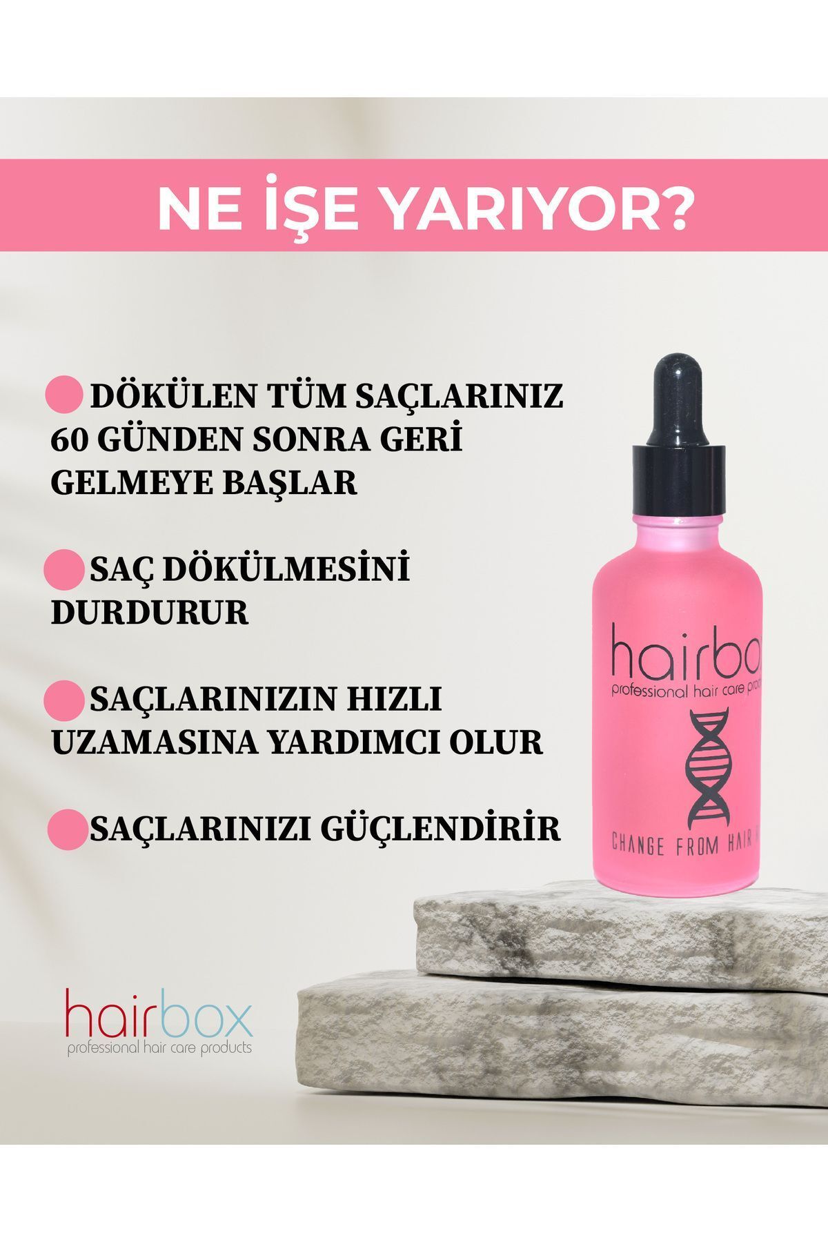 hairbox professional hair care products Kadın Saç Çıkarıcı Serum, Saç Çıkaran Serum , Saç Gürleştirici , Saç Bakım Yağı ( 1 Adet )