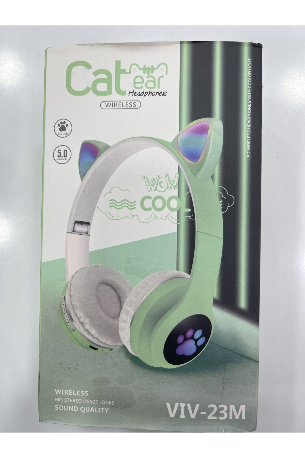 Subzero Kablosuz Bluetooth Kulaküstü Rgb Işıklı Kedi Desenli Kulaklık Kedi Kulağı Kulaklık