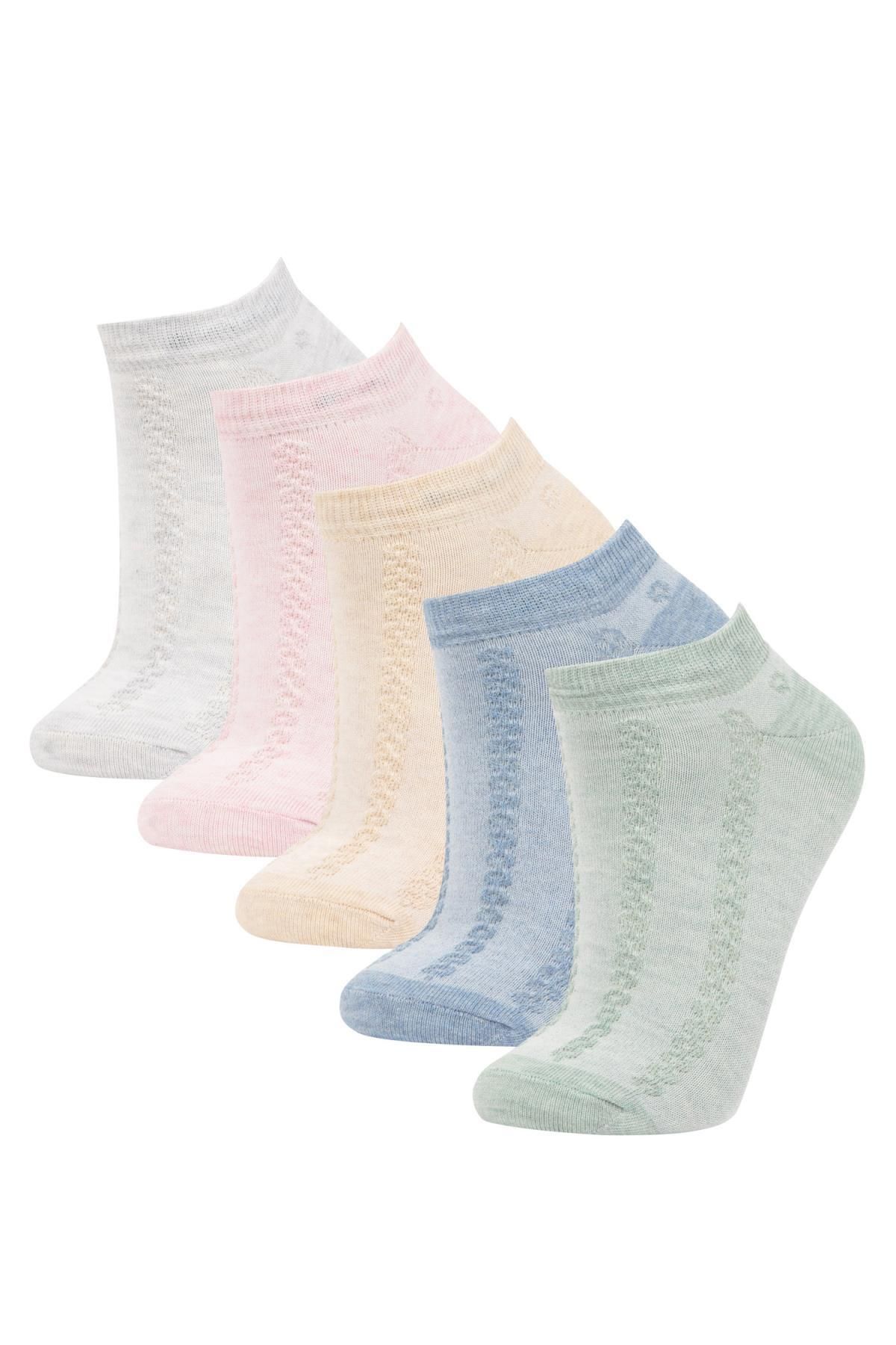 Defacto Kadın 5li Pamuklu Patik Çorap B6043AXNS