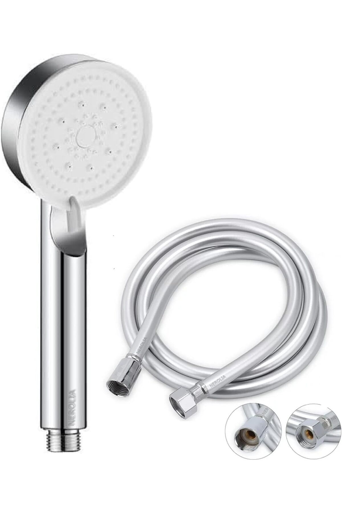 Genel Markalar Turbo Fan Yüksek Basınçlı Duş Seti - Su Tasarruflu Masaj Başlığı ve PVC Banyo Hortumu ile (