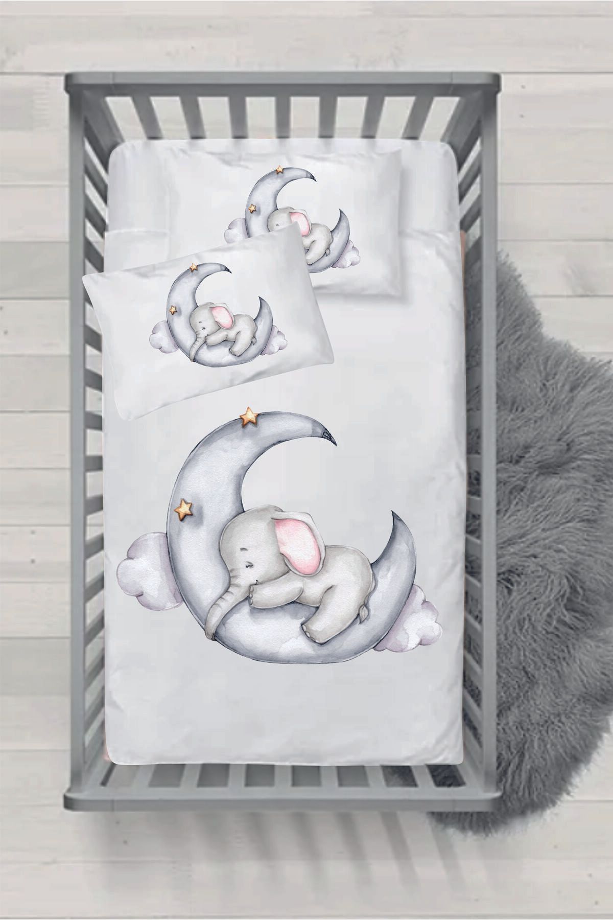 Ervastore Erv Seri100  Silikon Yorganlı Bebek Uyku Seti - Uyuyan Filcik