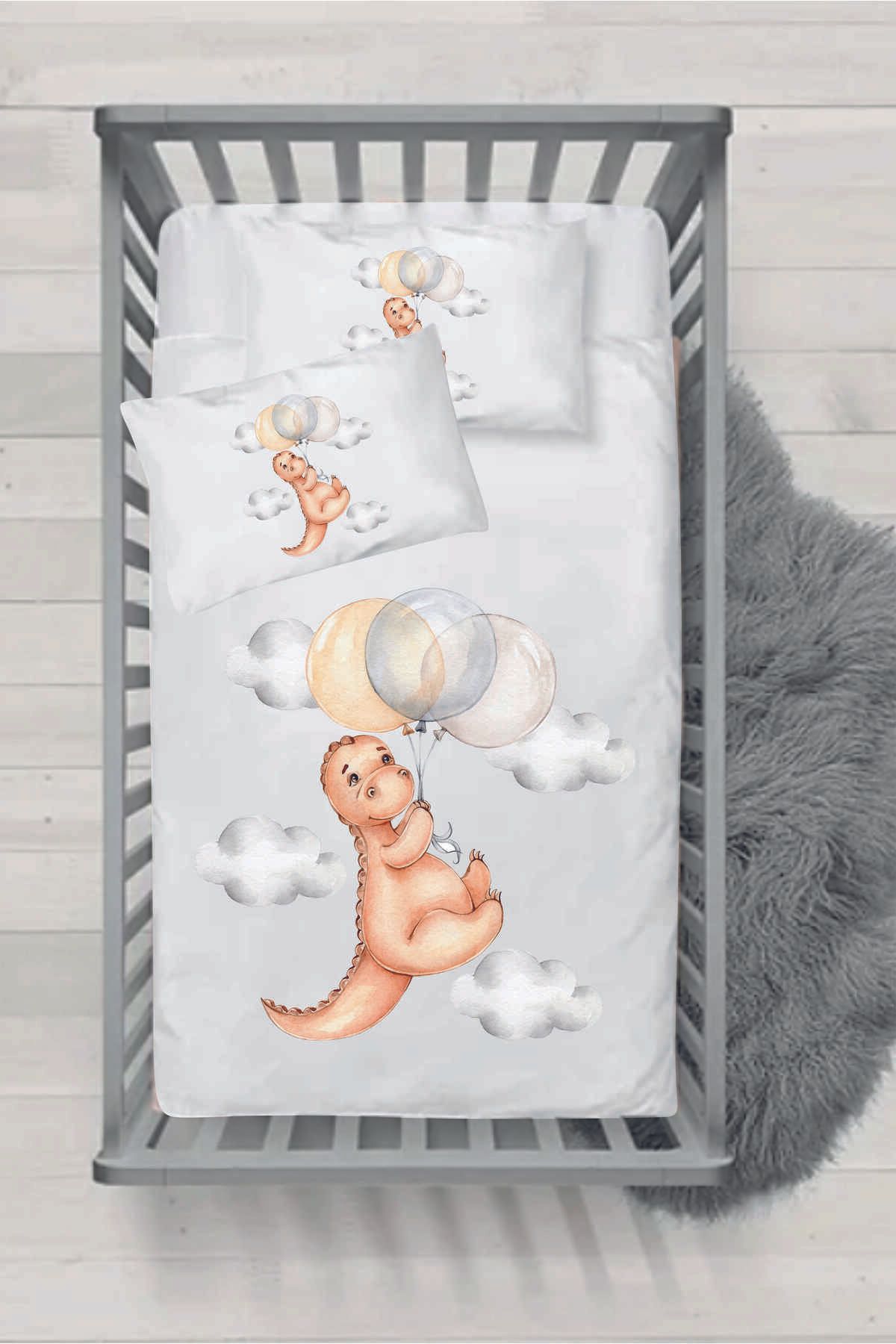 Ervastore Erv Seri100  Silikon Yorganlı Bebek Uyku Seti - Uçan Dinozorcuk