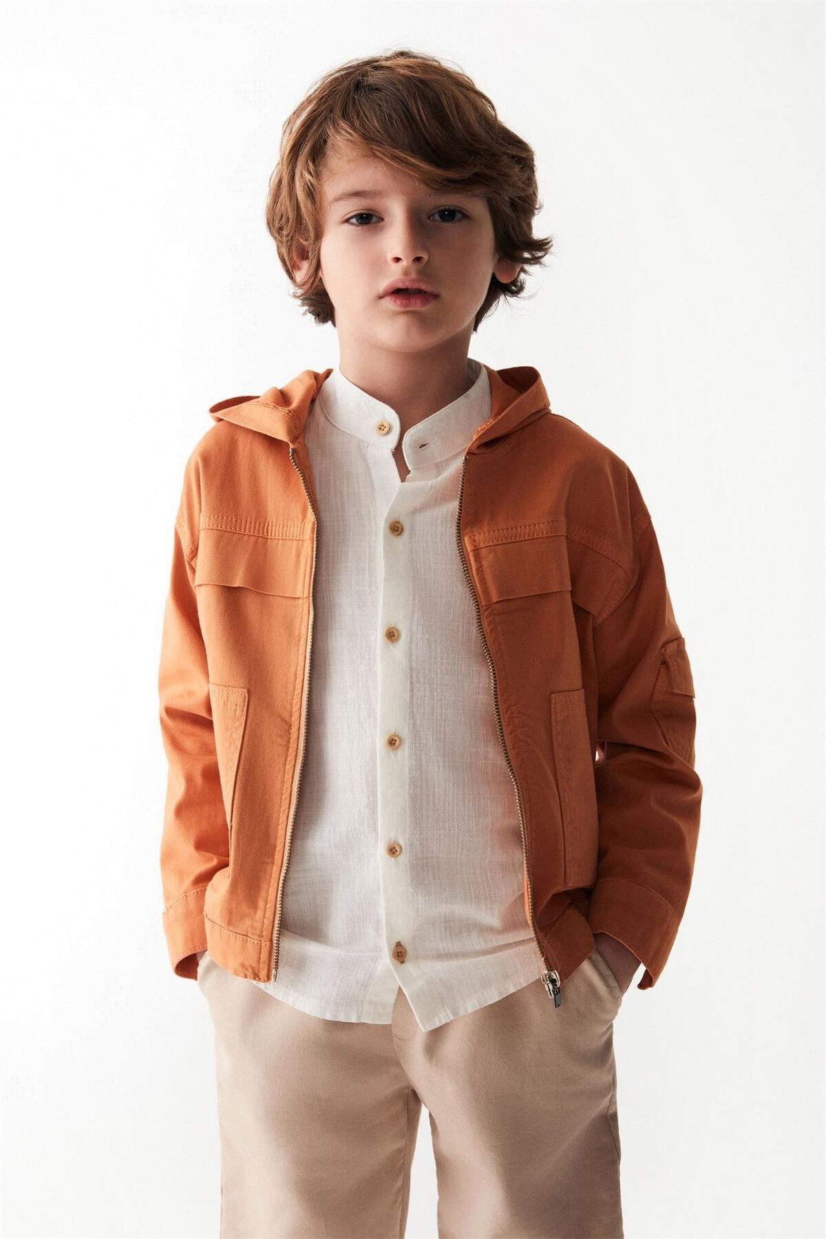 Nk Kids Erkek Çocuk Kapüşonlu Ceket Turuncu 46701