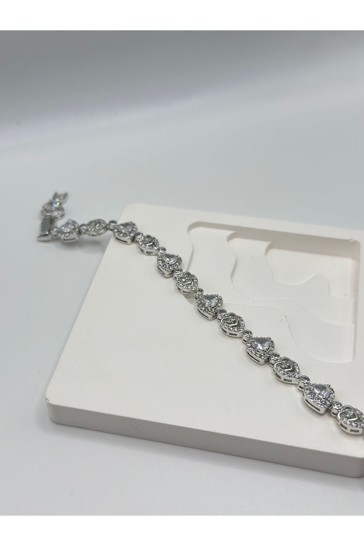 becgjewelry Xuping Gümüş Baget Taşlı Su Yolu Çelik Bileklik