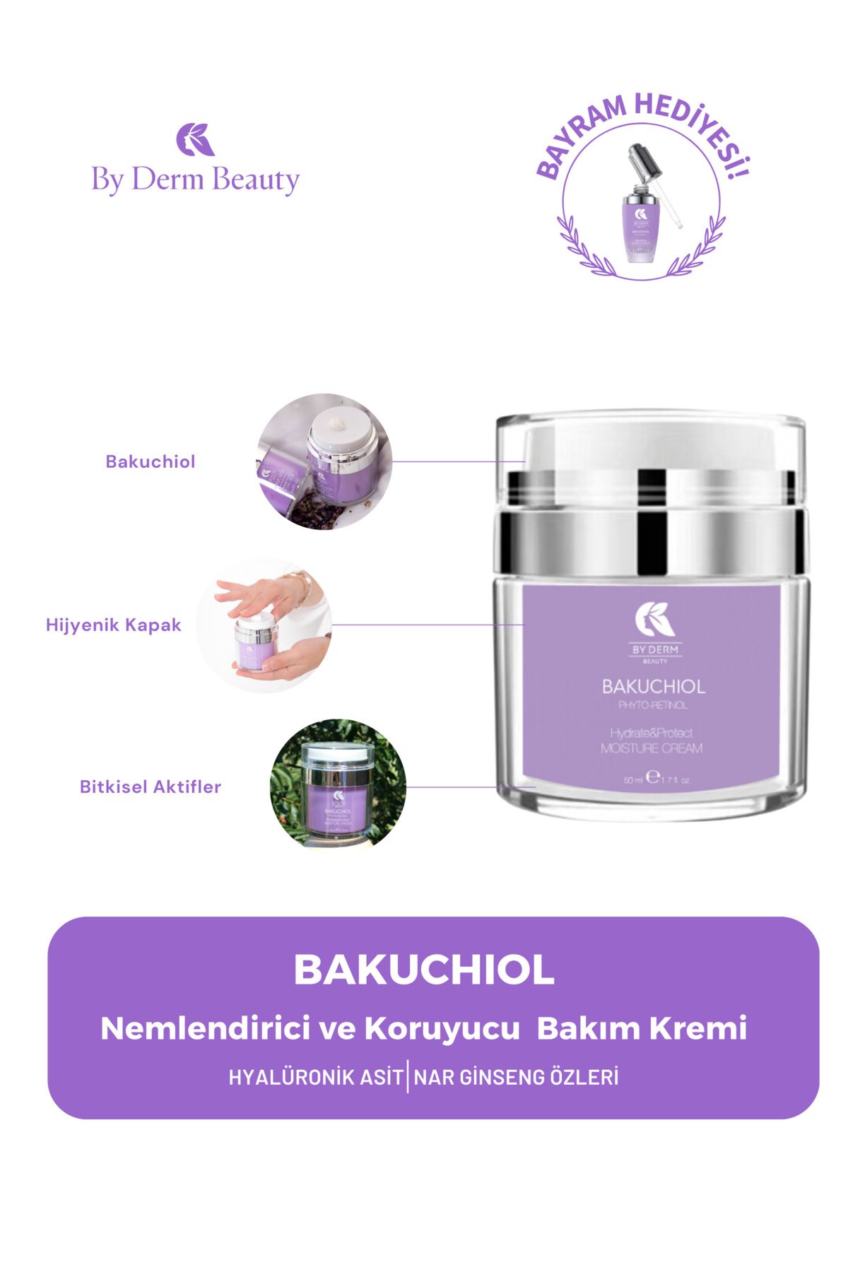 BY DERM BEAUTY Bakuchiol Nemlendirici Ve Koruyucu Bakım Kremi - Hydrate & Protect Moisture Cream