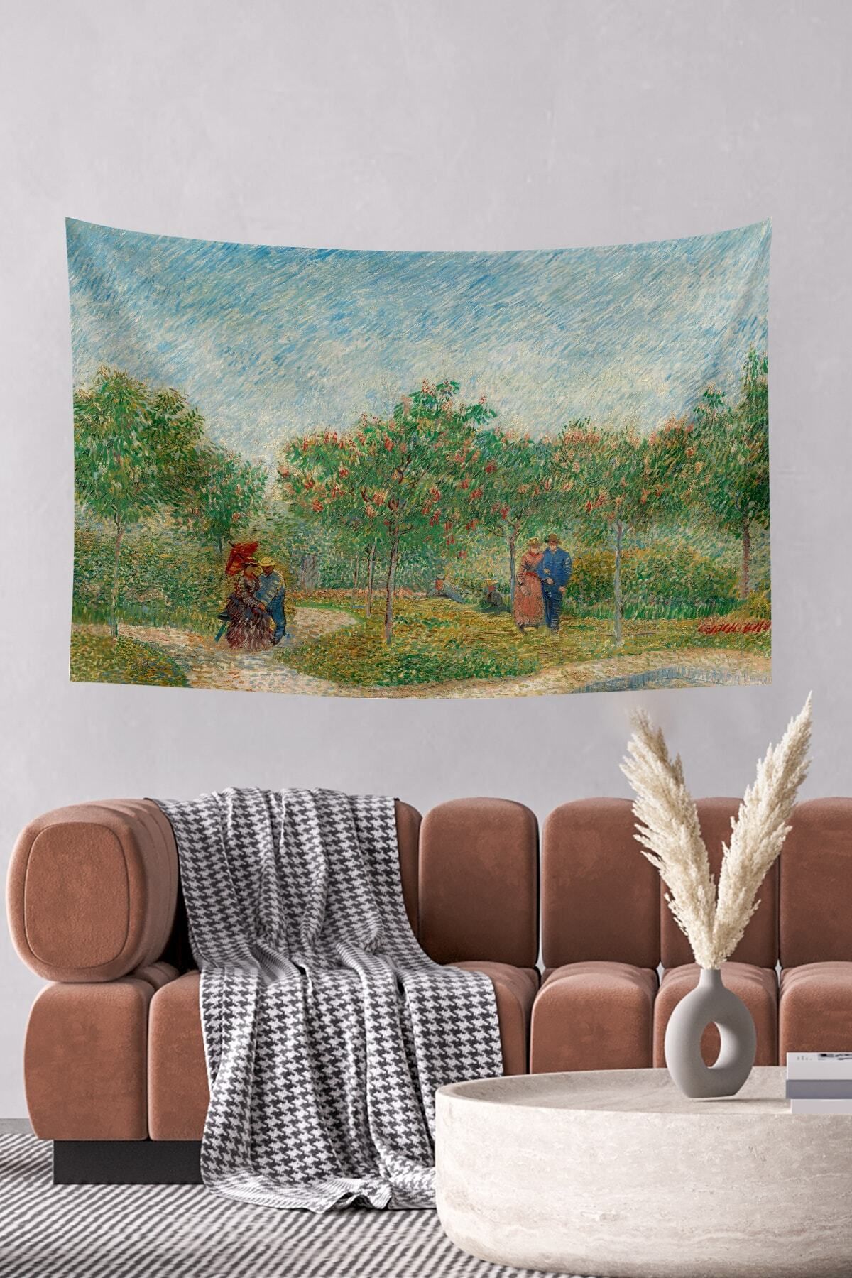 KanvasSepeti Van Gogh Çiftler Bahçesi Duvar Örtüsü Yağlı Boya Dokulu  TYC00323716882