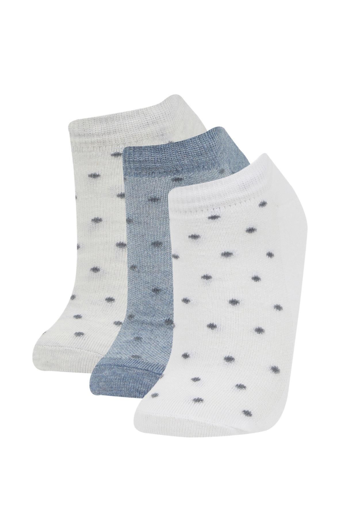 Defacto Kadın 3'lü Pamuklu Patik Çorap B6037axns