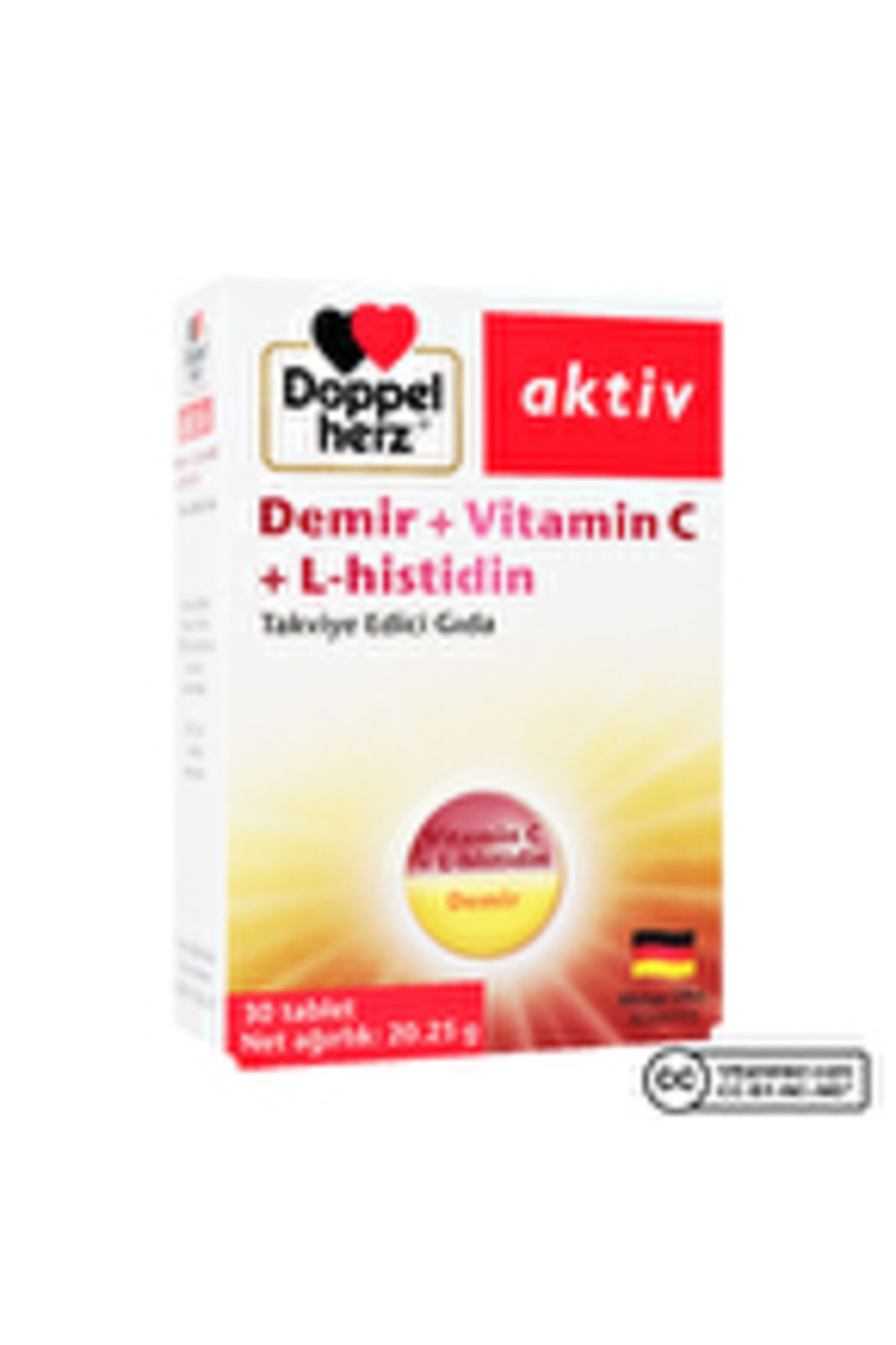 Doppelherz Demir + Vitamin C + L-histidin 30 Tablet ( 1 ADET )