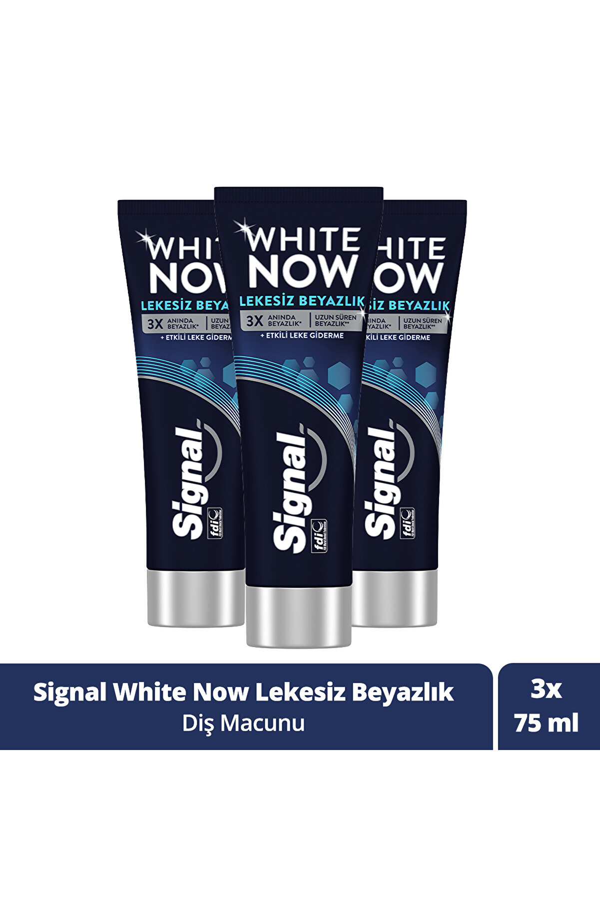 Signal White Now Leke Karşıtı Kahve Ve Sigara Içenler Için Beyazlatıcı Diş Macunu 75ml X3