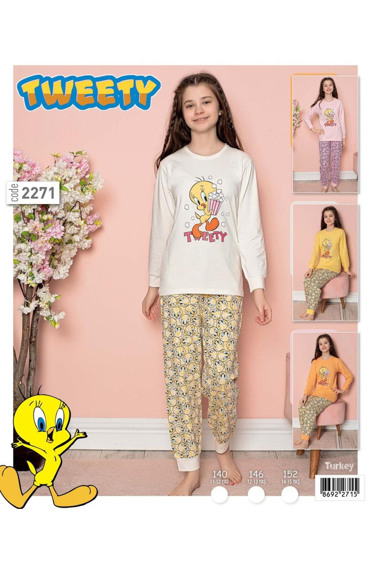 Tarık Kız Çocuk Uzun Kol Pijama Takım 2271 Pembe