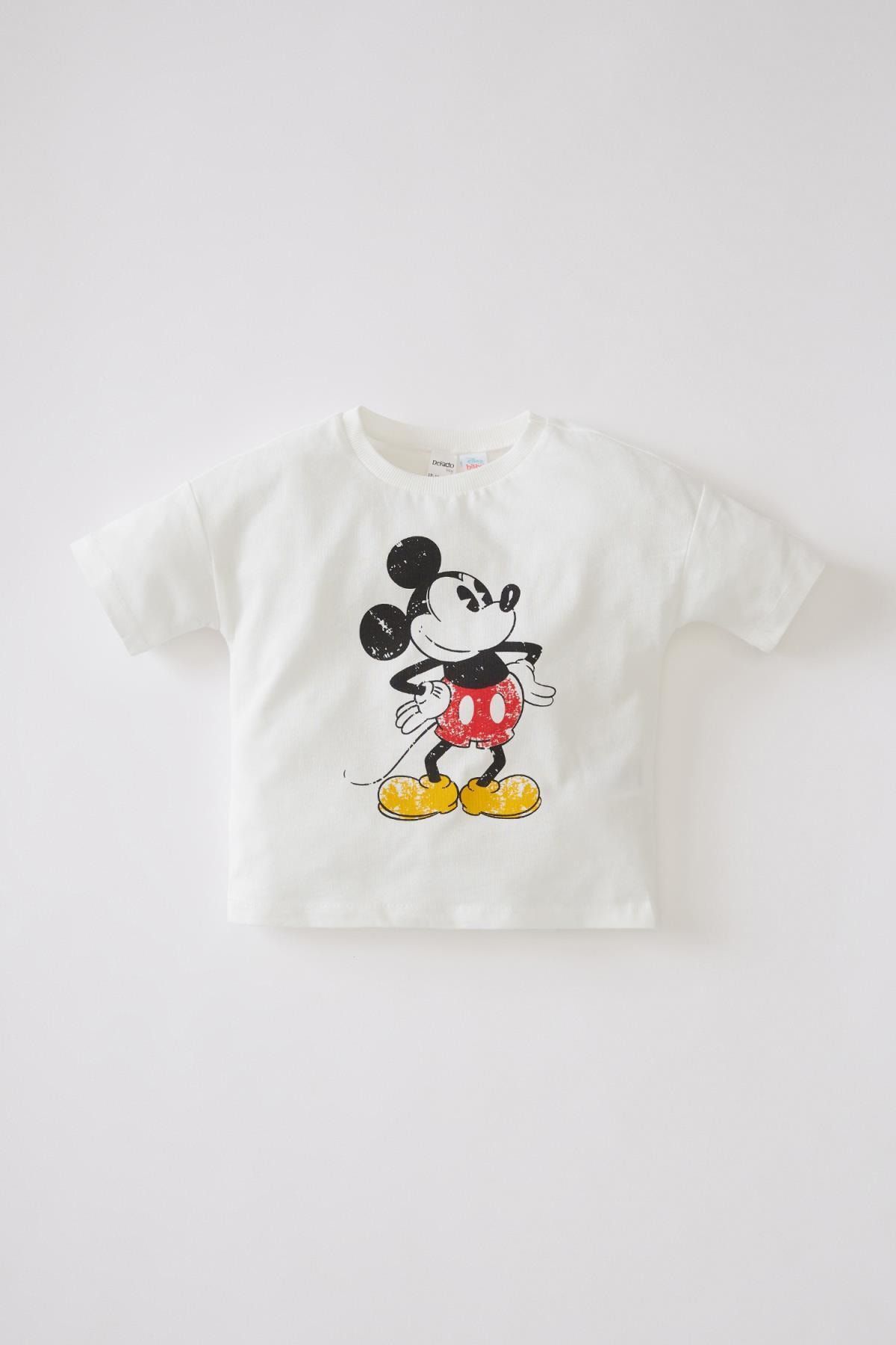 Defacto Mickey Mouse Lisanslı Pamuklu Kısa Kollu T-Shirt