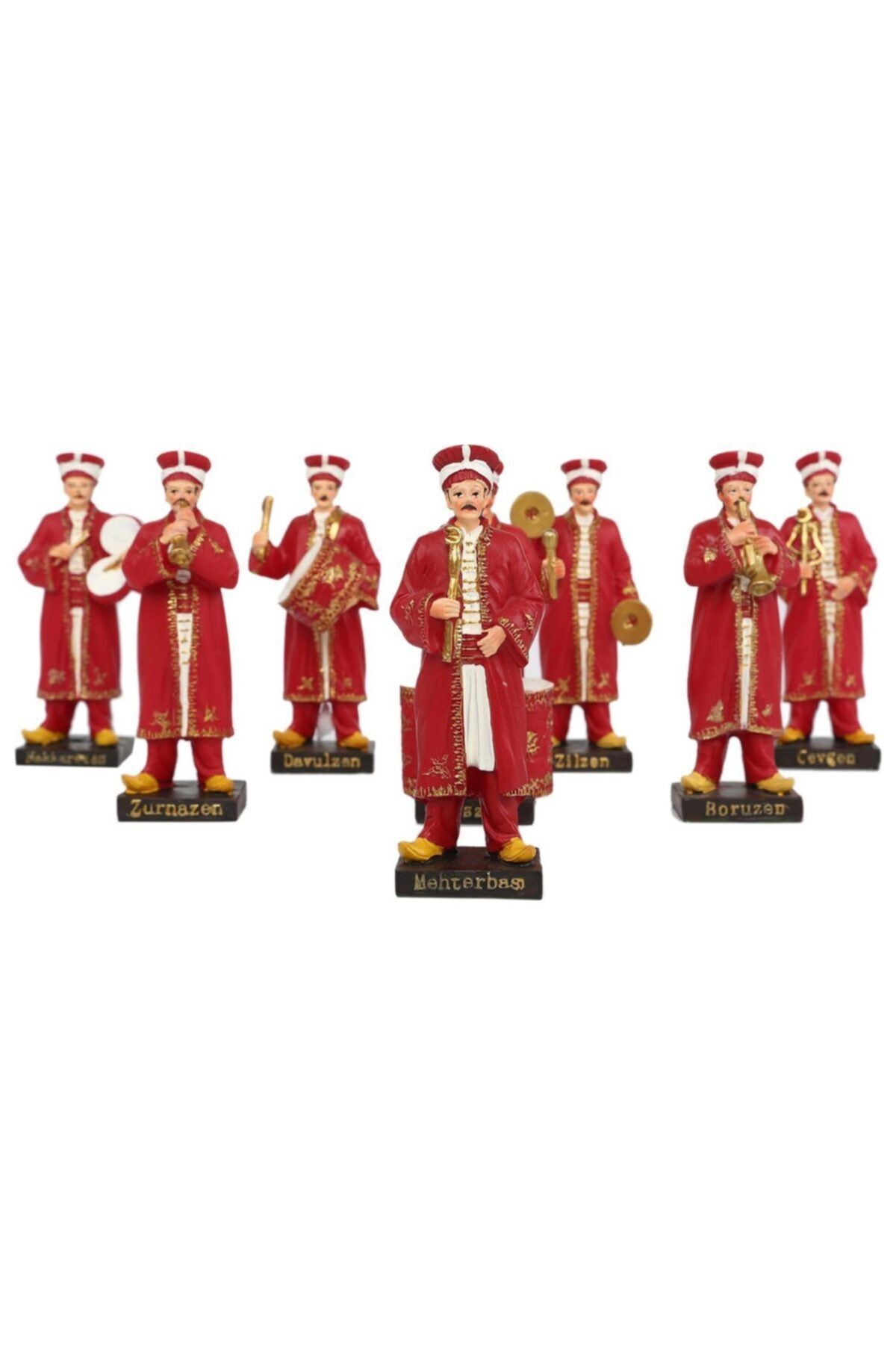 Kahraman Mehter Takımı 8'li Biblo Seti Her Biri 12,5cm Polyester Maket Heykel Biblo
