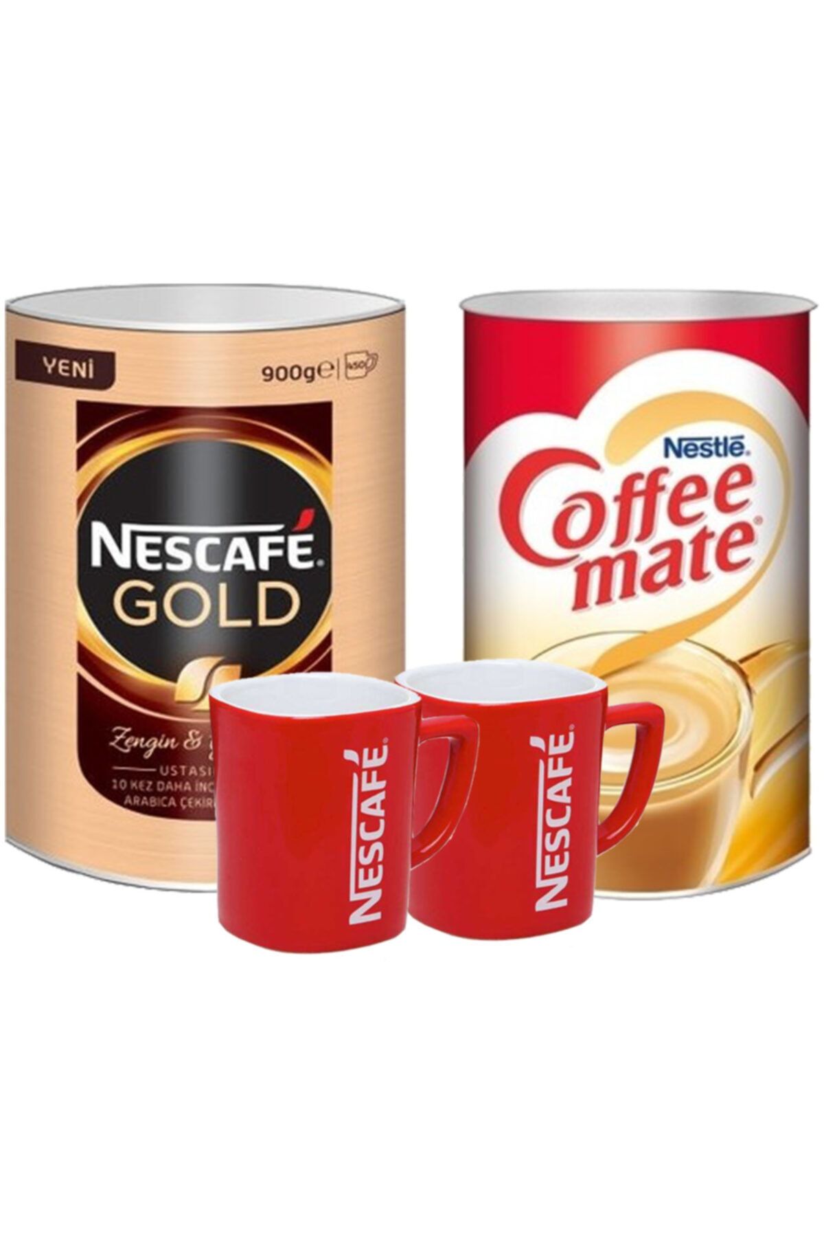 Nescafe Gold Granül Kahve 900 Gr  Coffee Mate 2 Kg  Kupa Bardak 2'Li