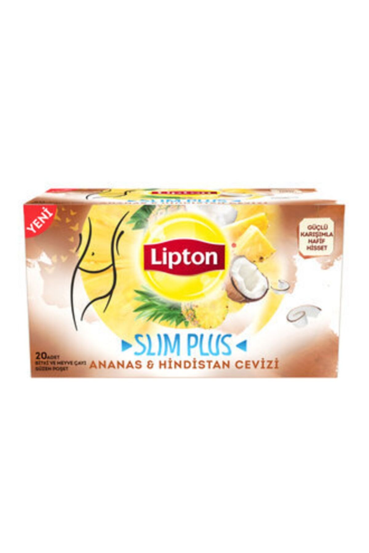 Lipton Slim Plus Ananas & Hindistan Cevizi 20'li Bardak Poşet 34 Gr
