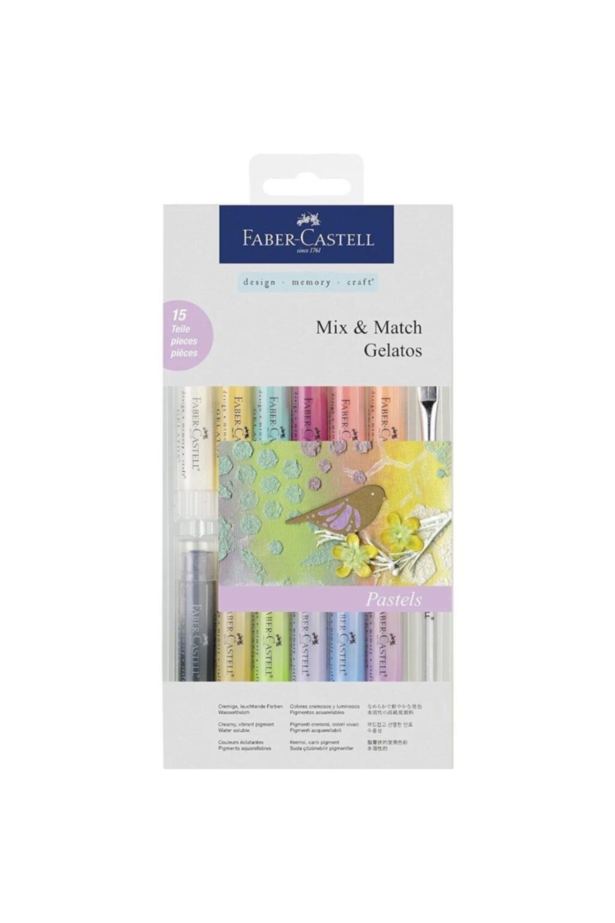 Faber Castell Gelatos Sulandırılabilir Mum Boya 12 Renk Pastel Tonlar-fırça Hediye
