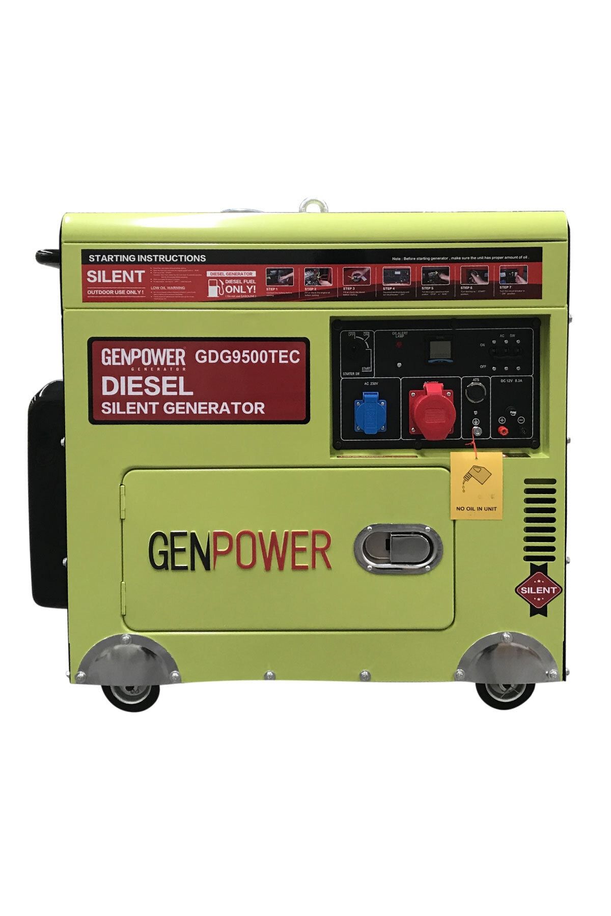 GenPower Gdg 9500 Tec 9,5 Kva Dizel ,ses Izolasyon Kabinli,tekerlekli,marşlı Trifaze Portatif Jen.