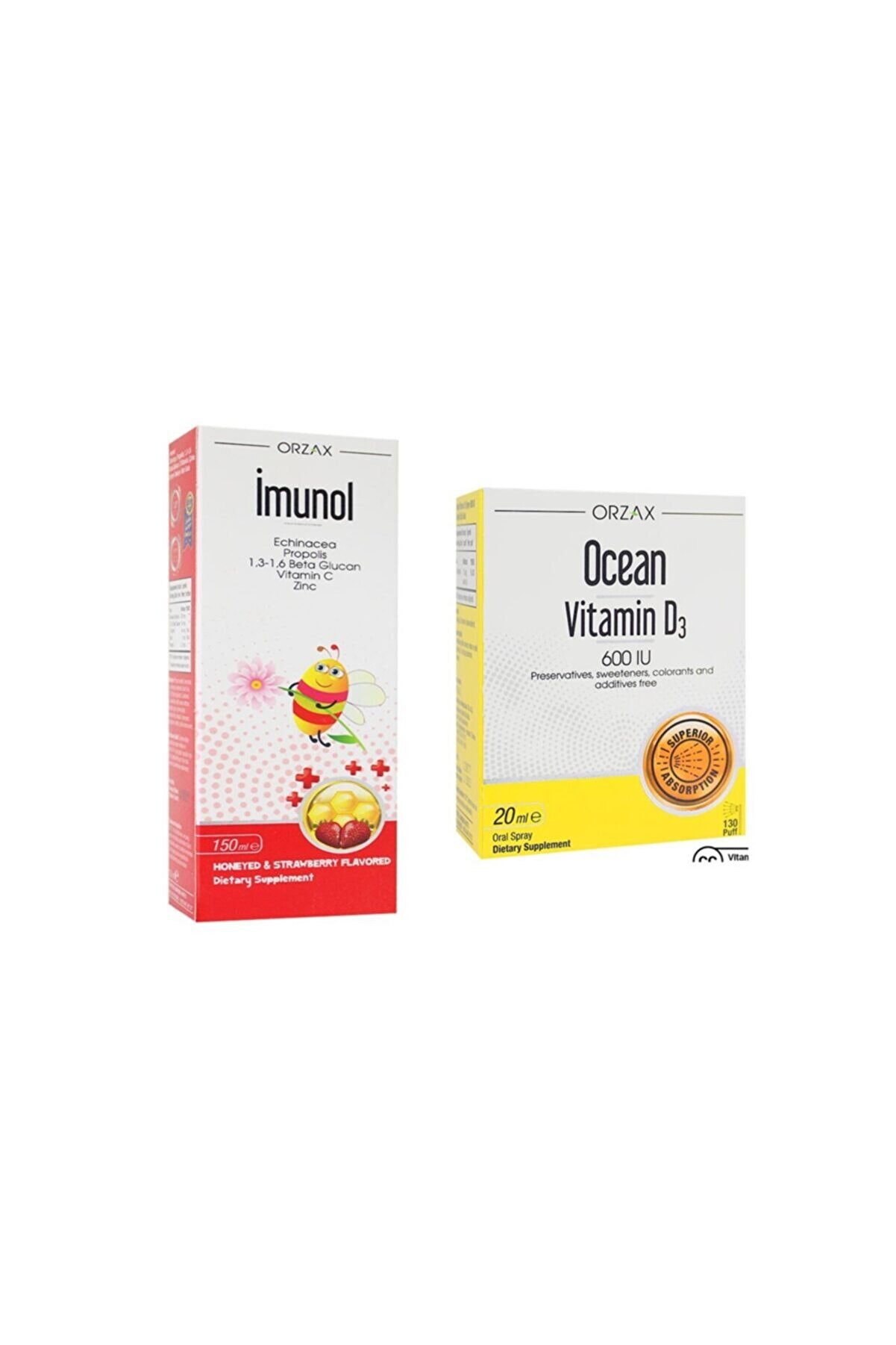 İMUNOL Imunol Şurup 150 ml Ve Ocean Vitamin D3 600 Iu Sprey 20 ml