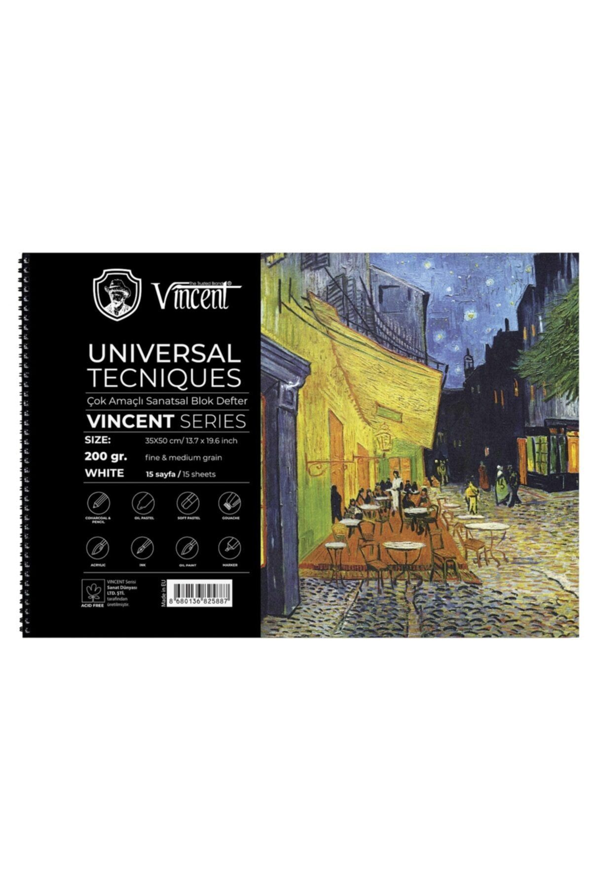 Vincent Vıncent Unıversal Tecnıques Whıte 200gr 35x50 15 Sayfa Çok Amaçlı Defter