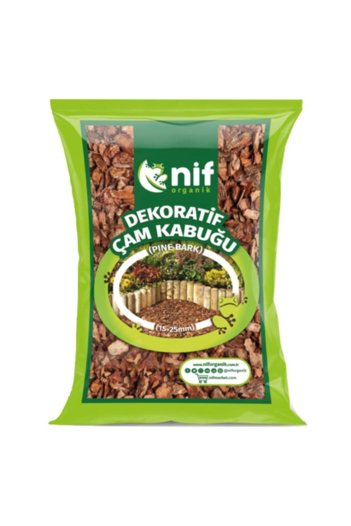Nif Organik Çam Kabuğu Doğal Çam Ağacı Kabuğu 5-15 Mm-40 Lt