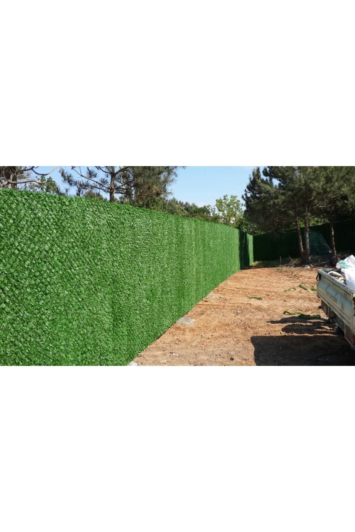 DOĞA ÇİM ÇİT 50 Cm X 10m Çim Görünümlü Bahçe İçin Fabrikadan Çimenli Tel Dekoratif Çimli Yeşil Çit
