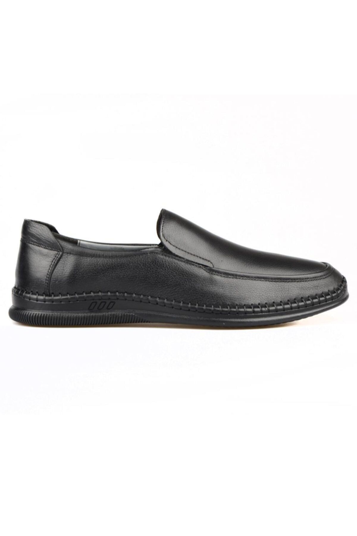 FootCourt Erkek Siyah Bağcıksız Günlük Ayakkabı Kaymaz Taban