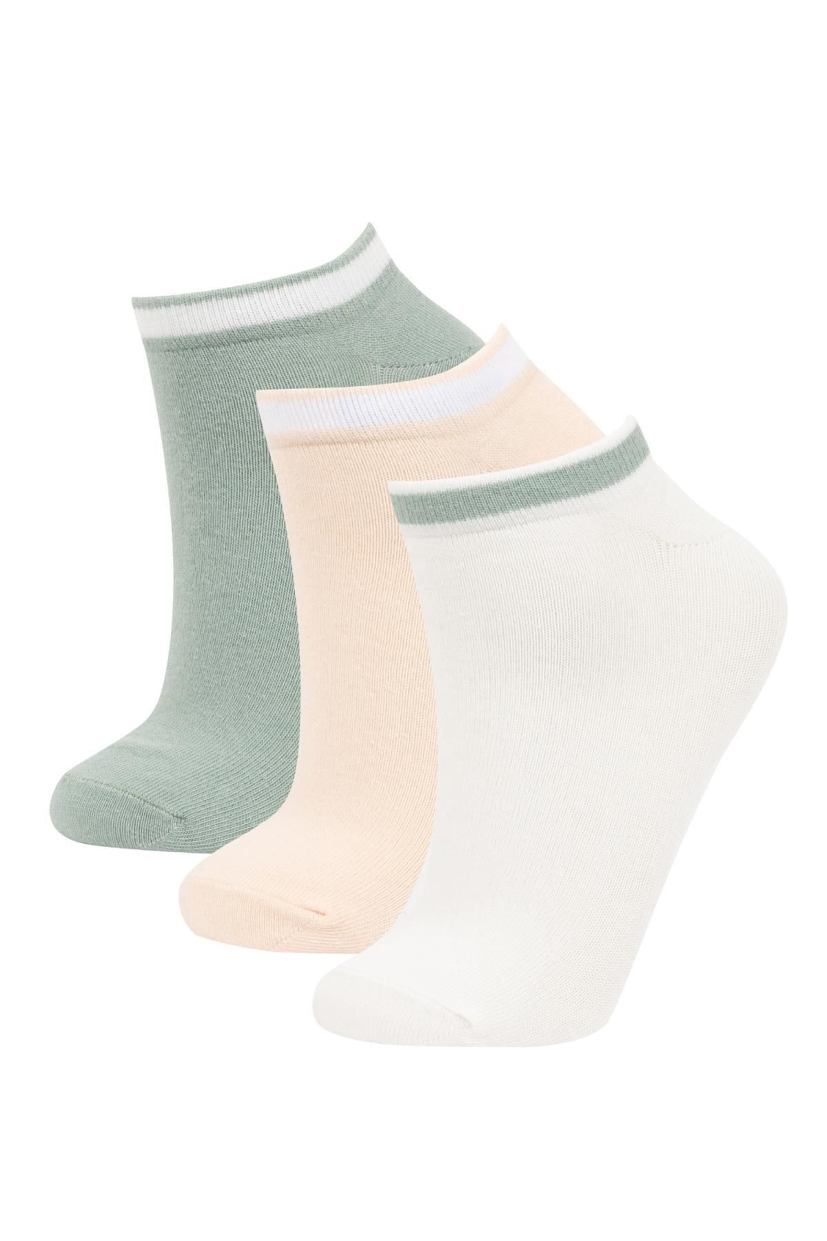 Defacto Kadın 3lü Pamuklu Patik Çorap B6028AXNS