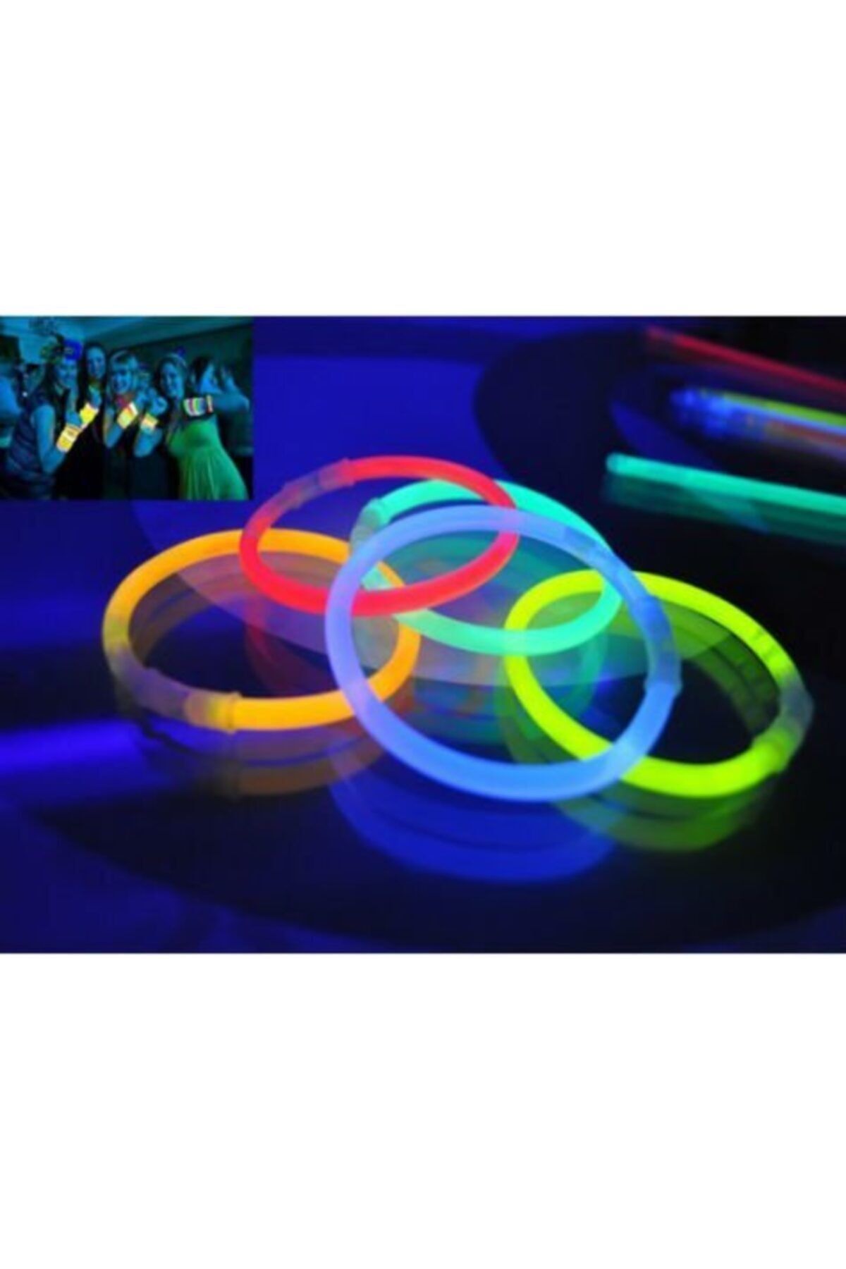 rennway 10 Adet Glow Stick Bracelet Fosforlu Kırılan Çubuk Bileklik