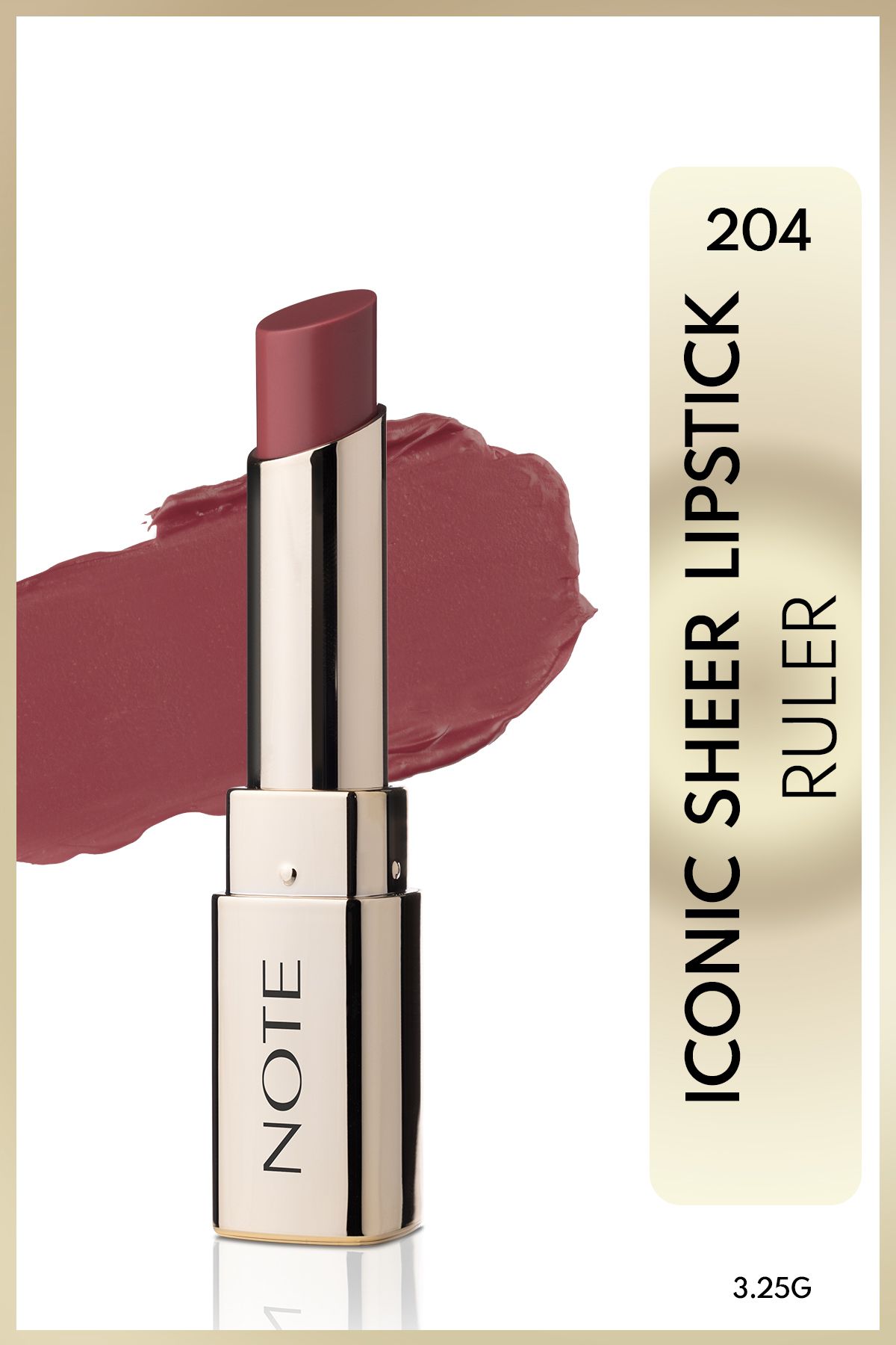 Note Cosmetics Iconic Sheer Lipstick Nemlendirici Parlak Ruj 204 Ruler - Pembe