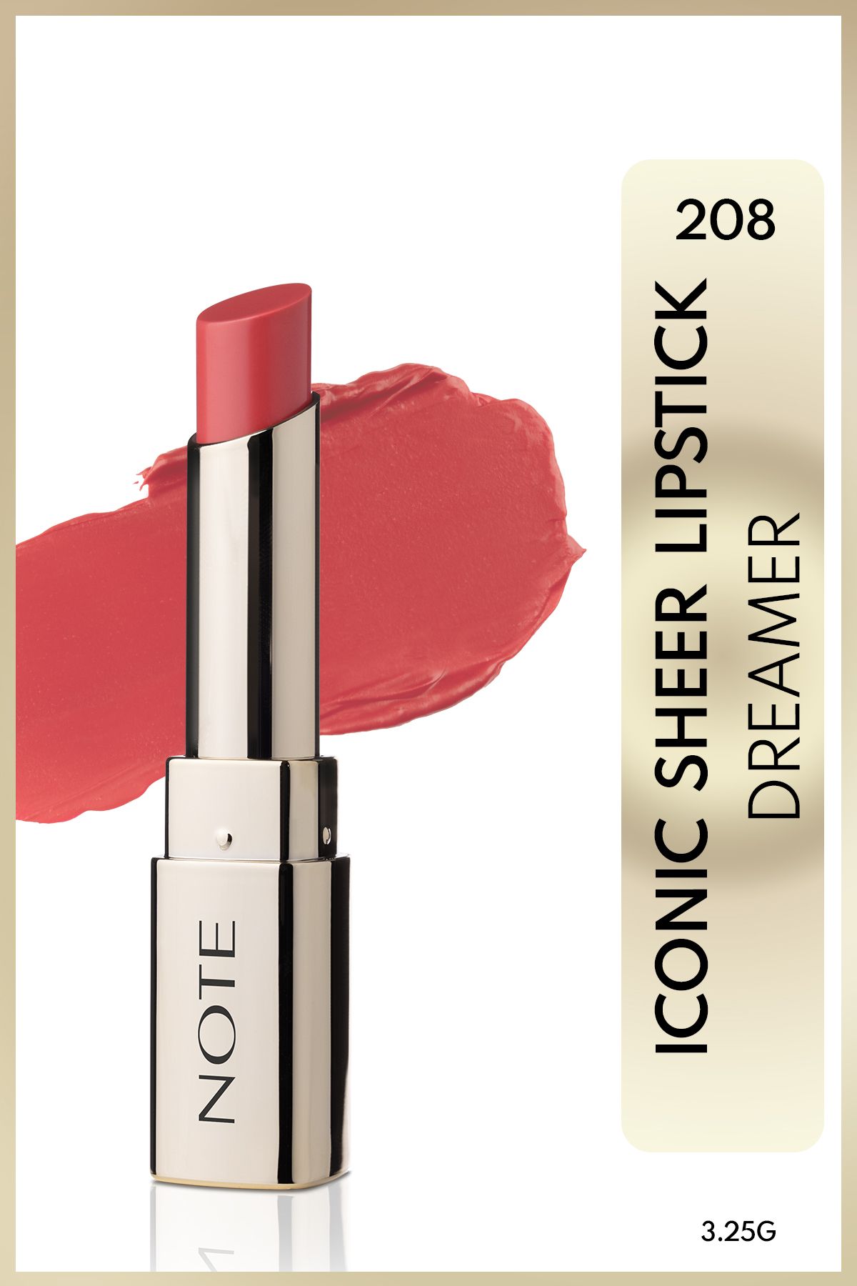 Note Cosmetics Iconic Sheer Lipstick Nemlendirici Parlak Ruj 208 Dreamer - Pembe