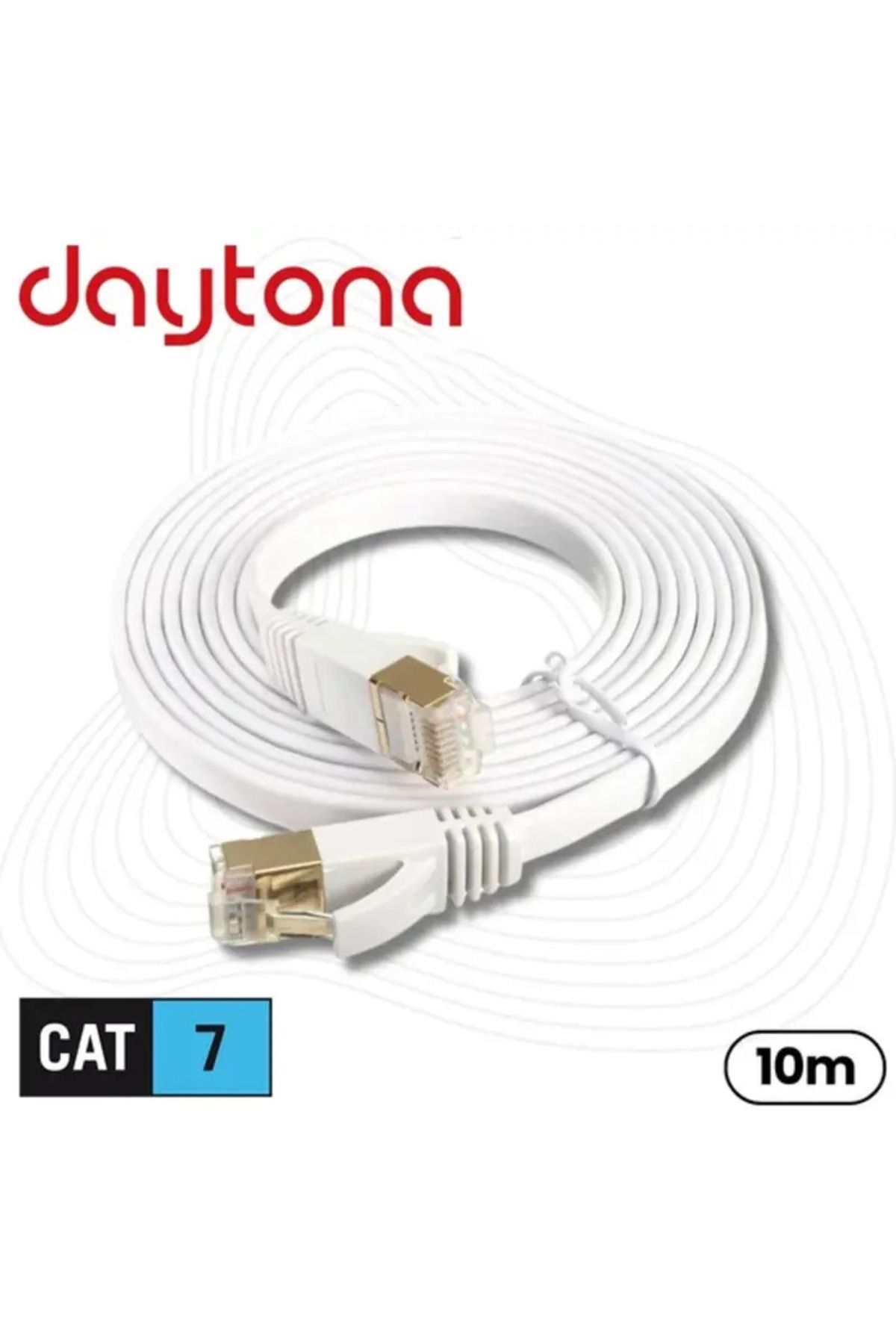 Daytona A4269 Gigabit Cat7 Flat Ethernet RJ45 Modem 10GBPS 600MHZ Internet Kablosu (10 metre)