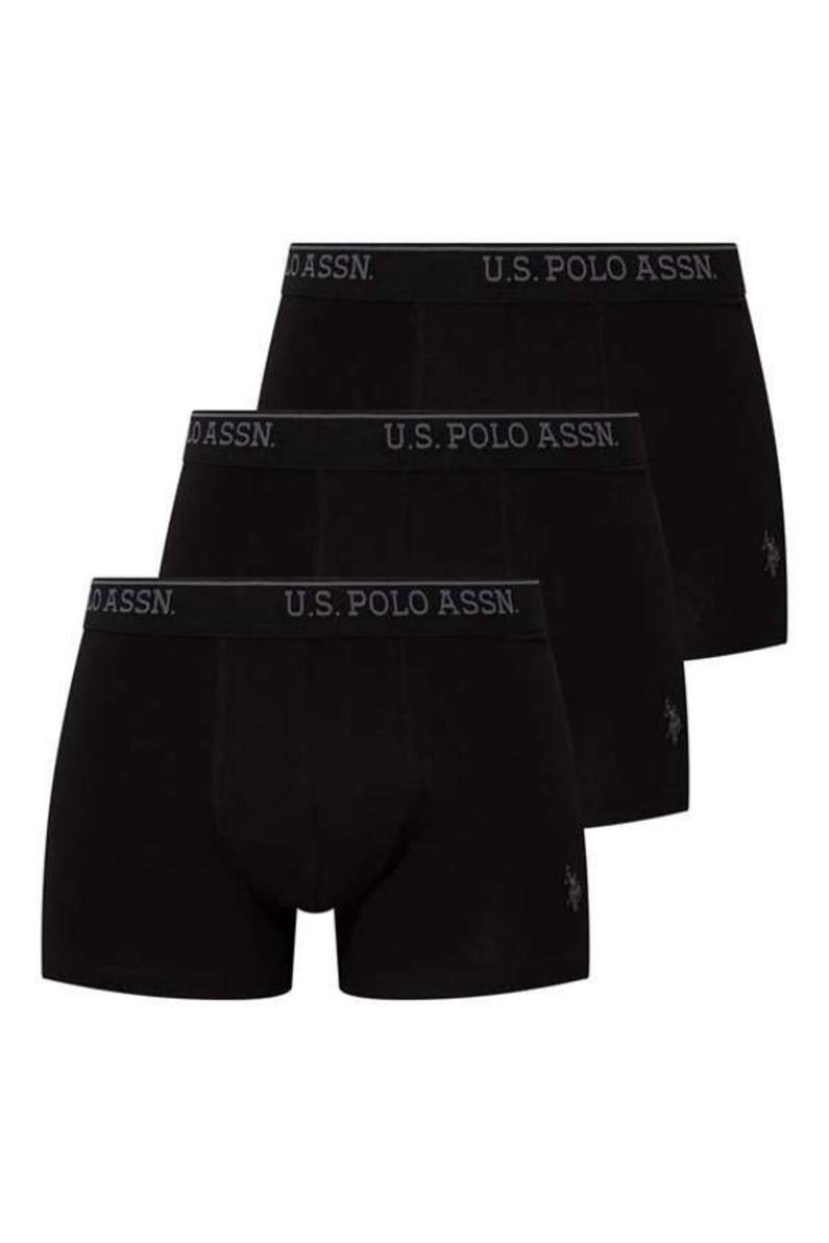 U.S. Polo Assn. U.S. Polo Assn. Erkek İç Giyim Siyah Regular 3'lü Boxer Set L.2.0.1.L.0.58