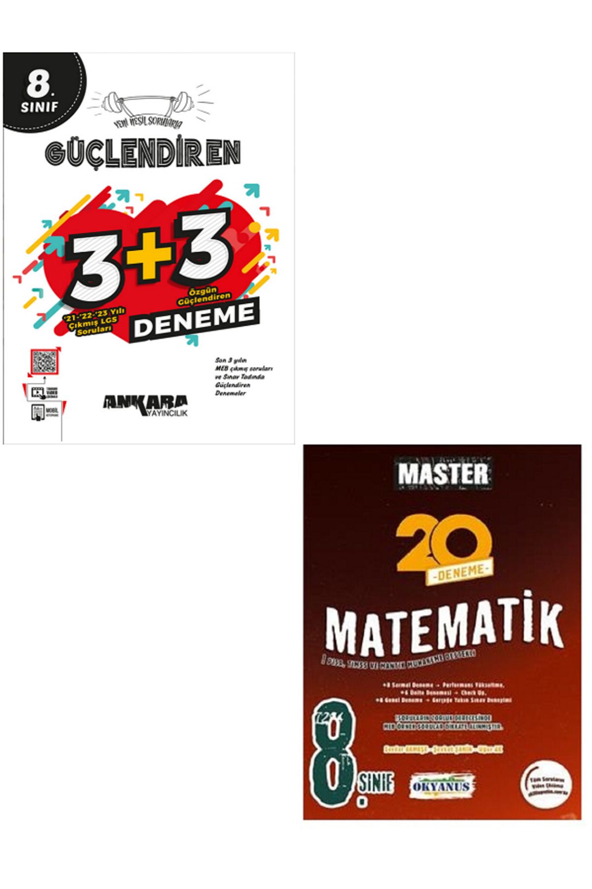 Açı Yayınları 8.Sınıf LGS Ankara Güçlendiren 3+3 Deneme + 8.Sınıf Okyanus Master 20'Li Matematik Deneme 2 KİTAP